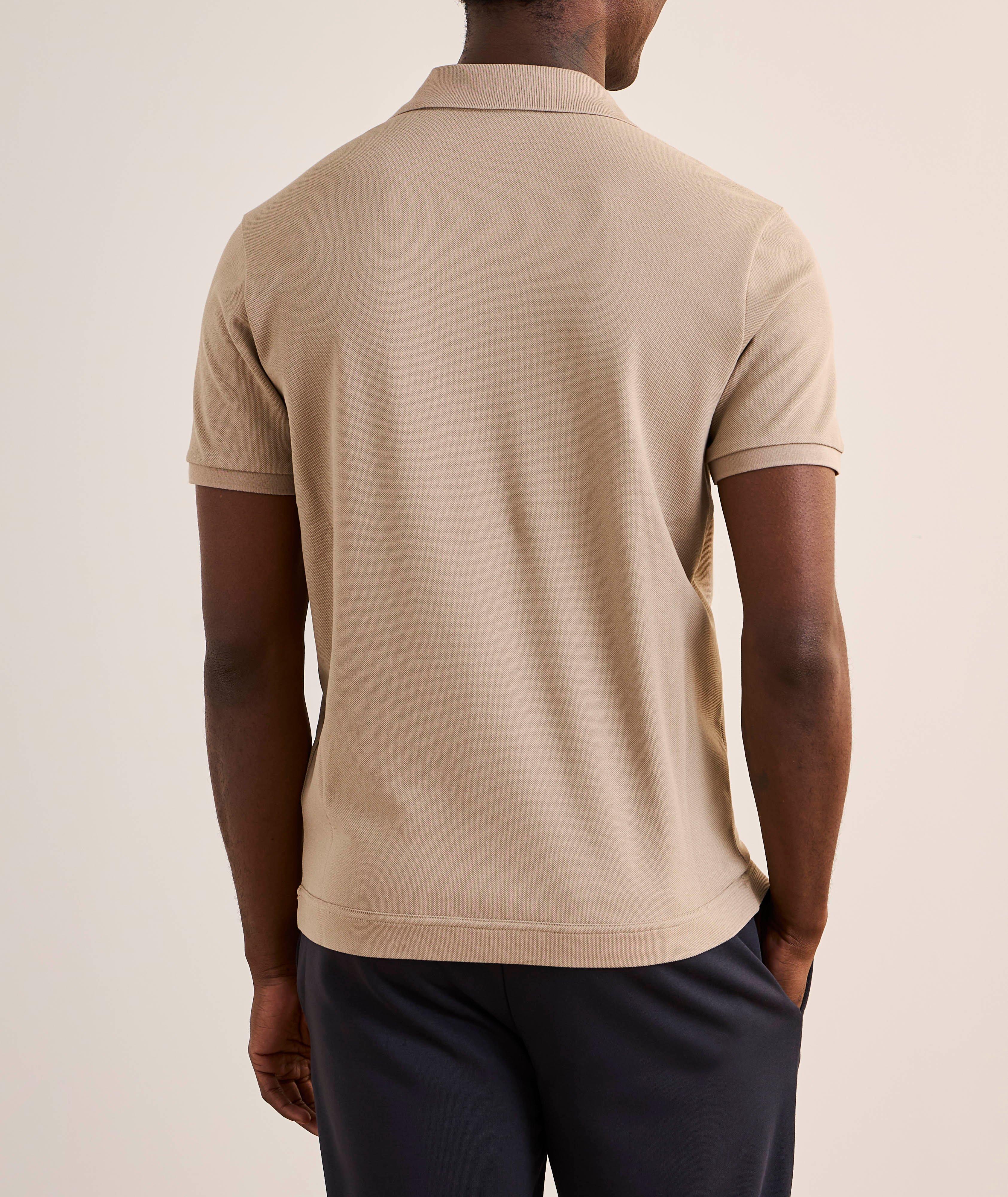 Polo en piqué de coton avec logo en cuir image 2