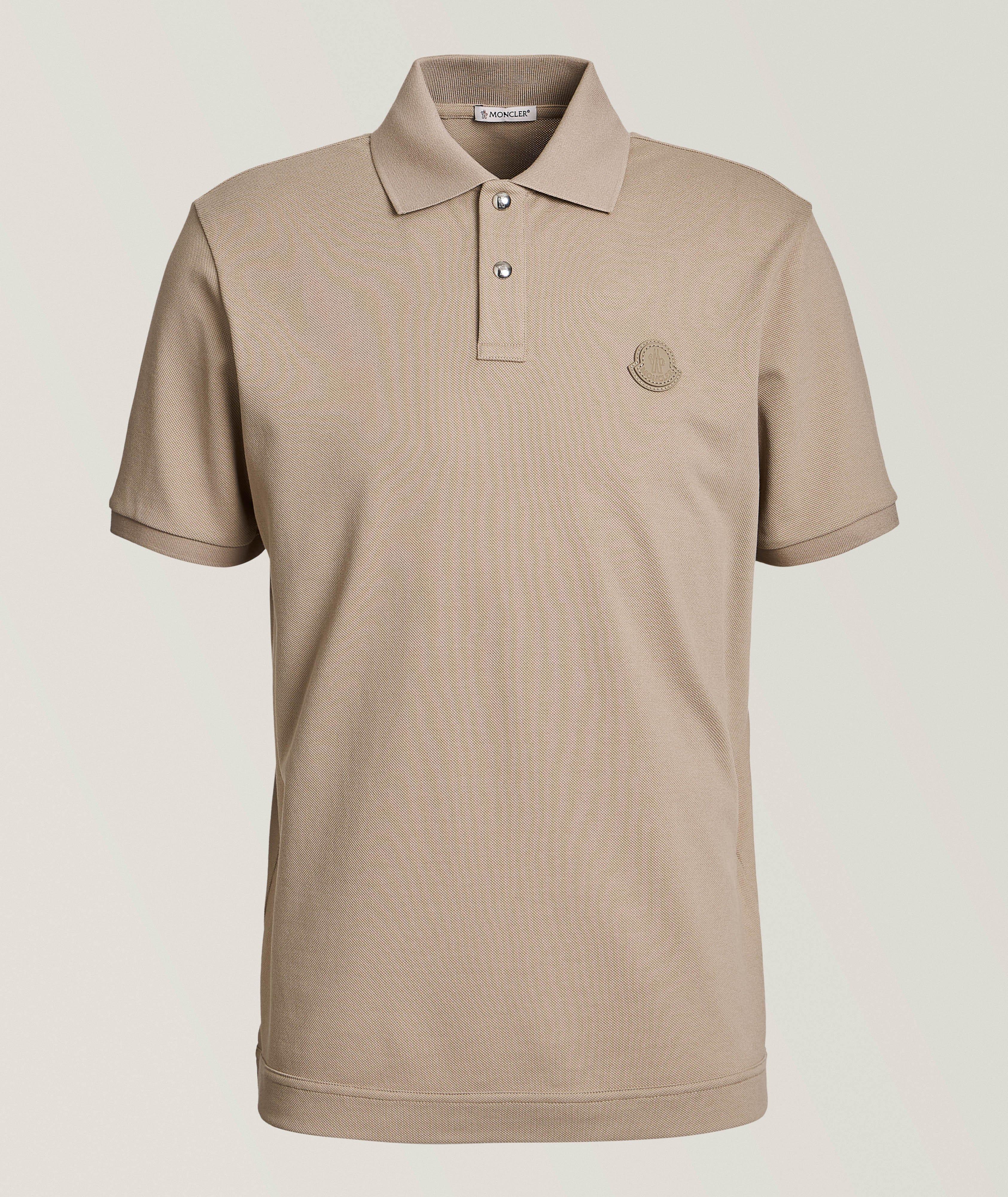 Leather Logo Cotton Piqué Polo image 0