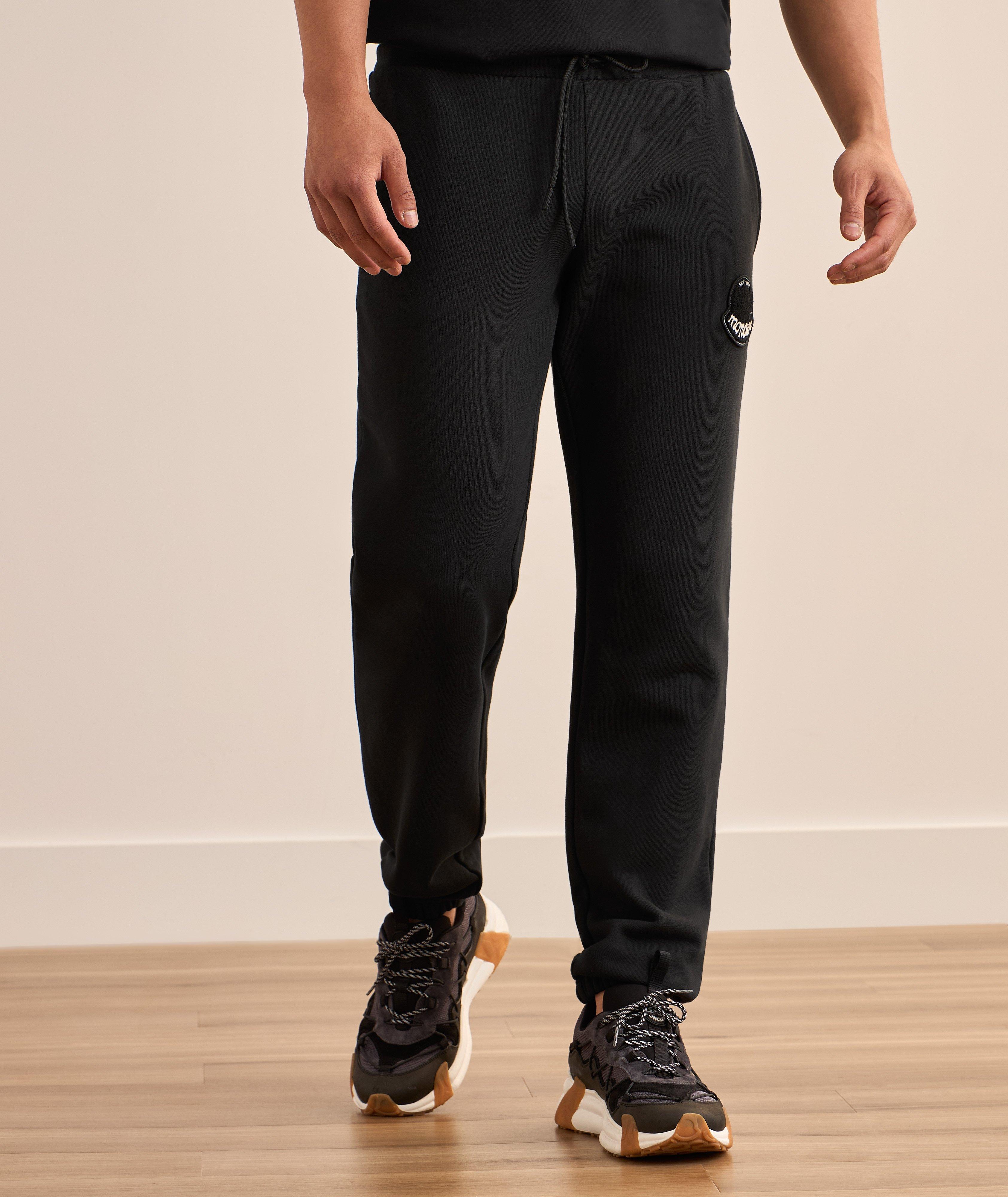 Pantalon sport en coton avec écusson de marque image 1