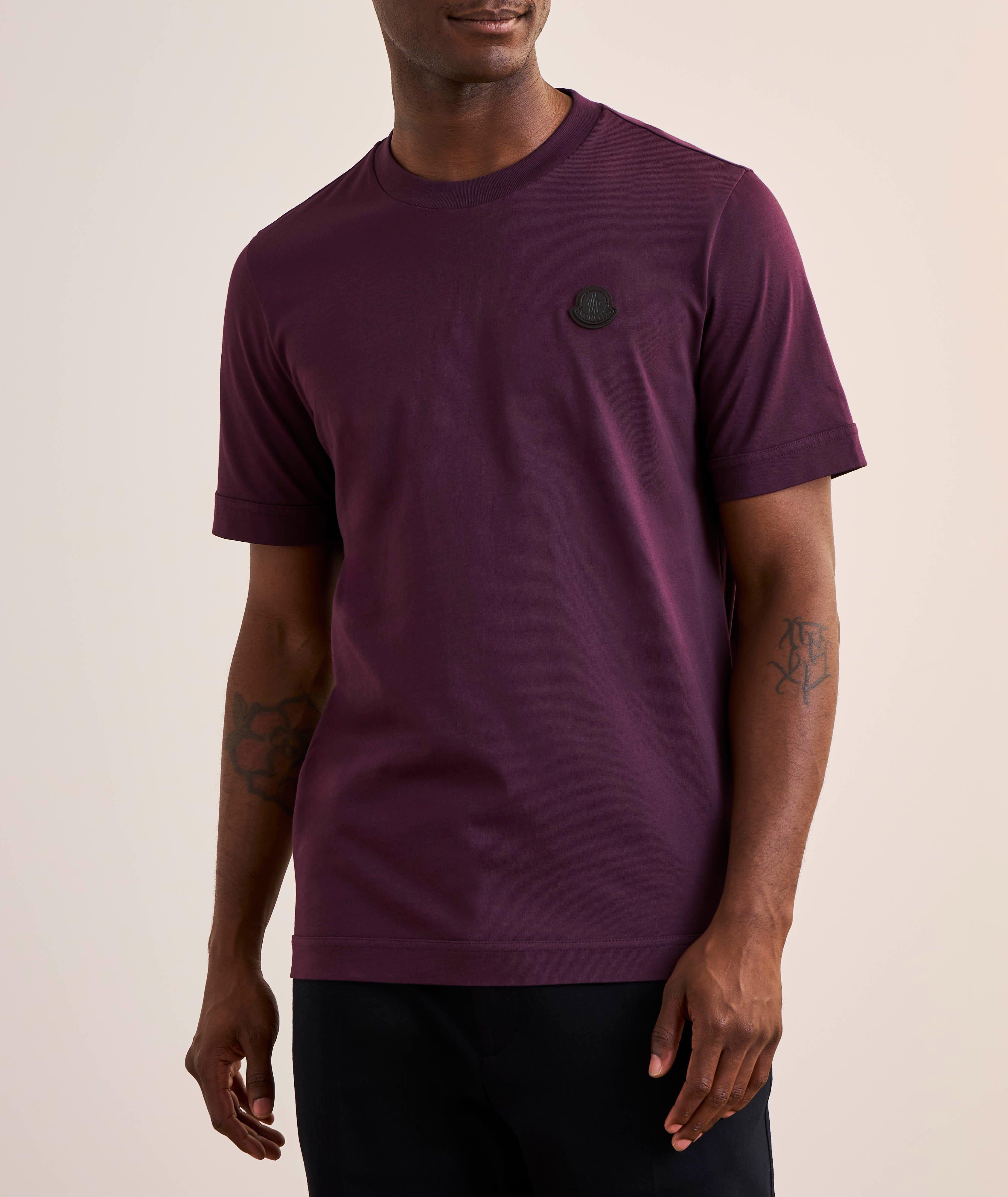 Leather Logo Cotton Crewneck T-Shirt image 1