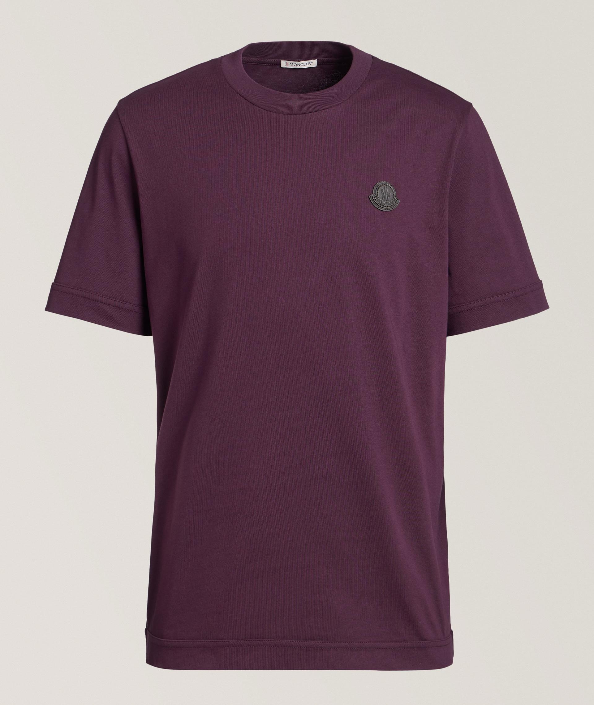 Leather Logo Cotton Crewneck T-Shirt image 0