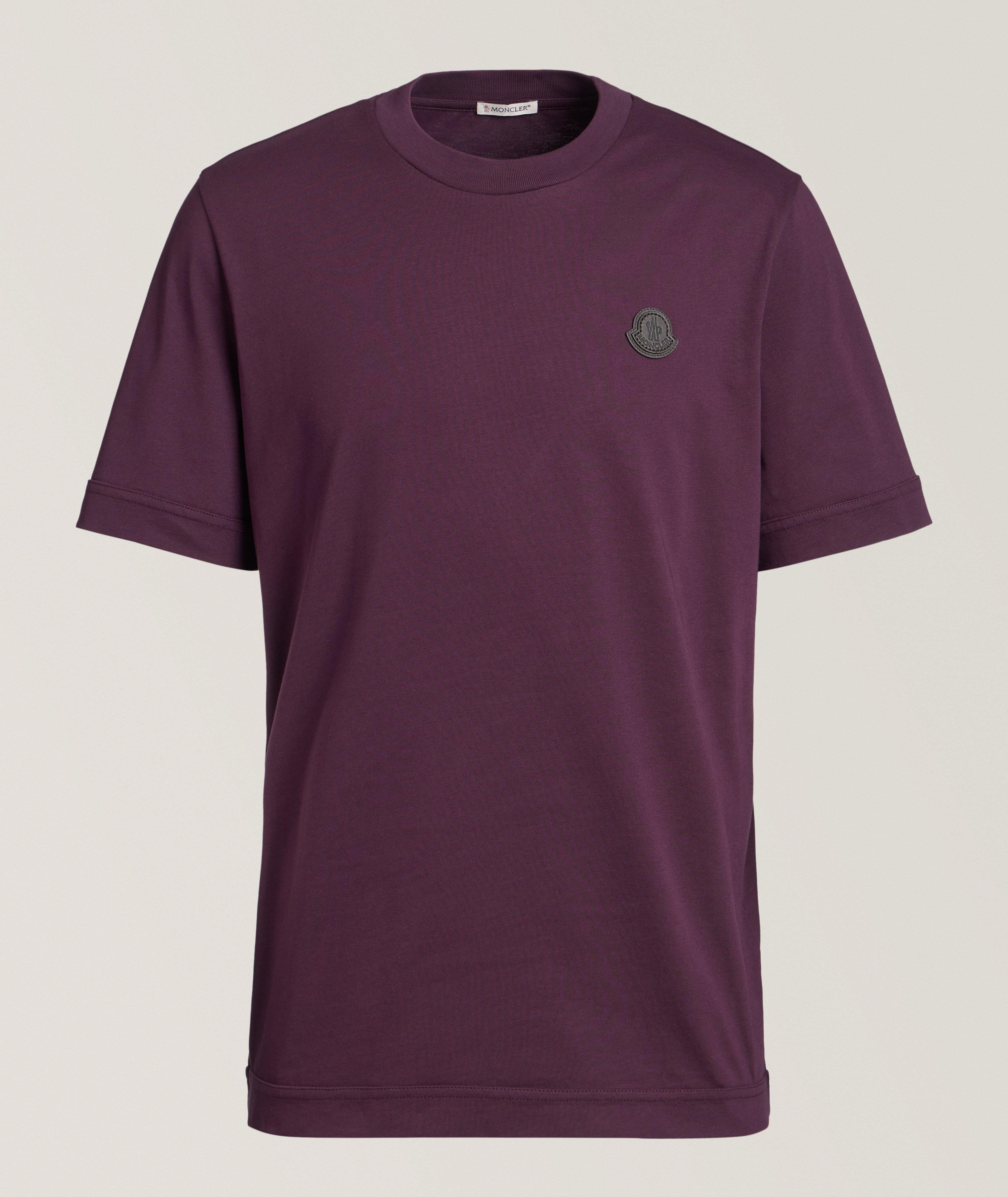 Leather Logo Cotton Crewneck T-Shirt image 0