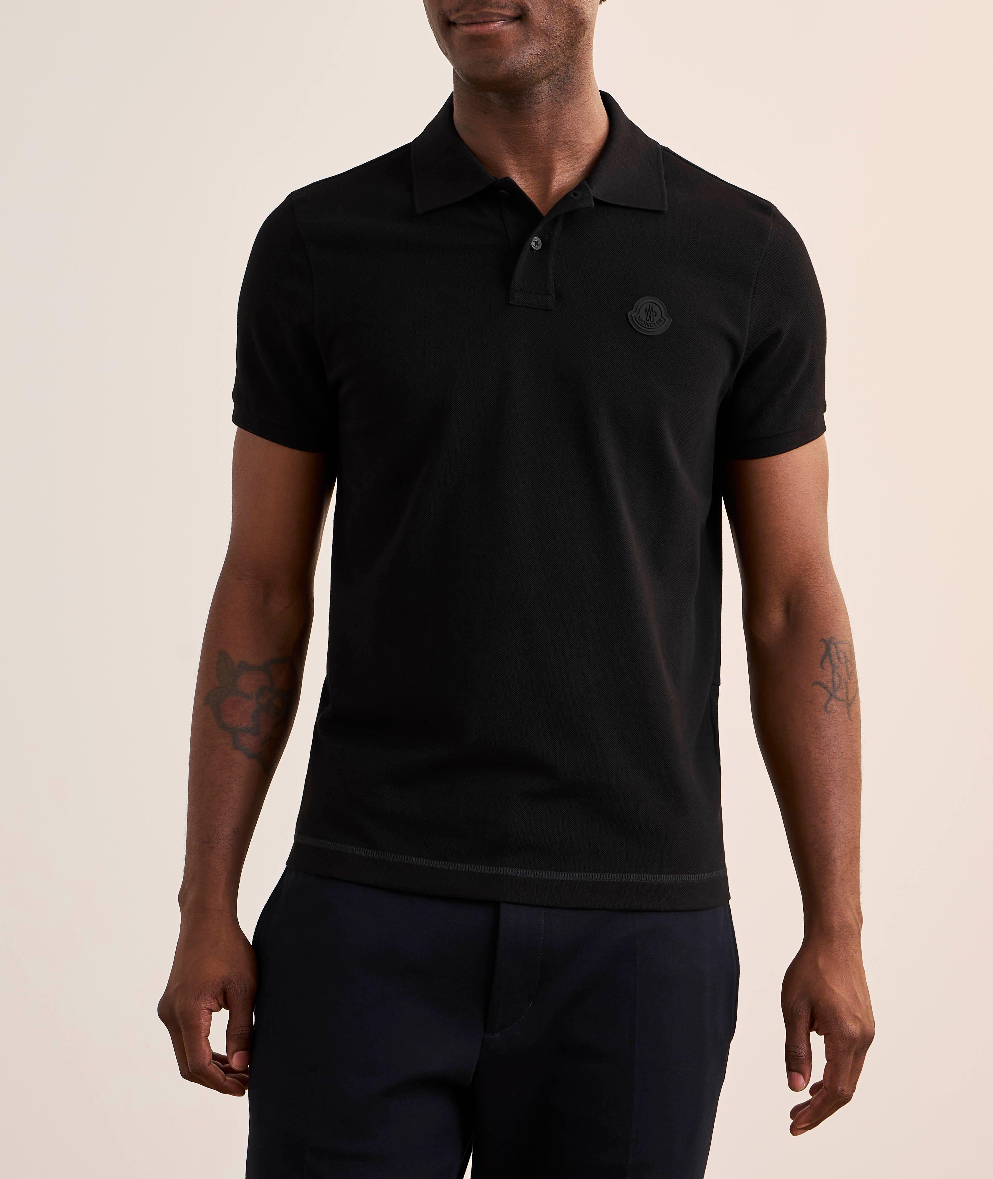 Polo en piqué de coton avec logo ton sur ton image 2