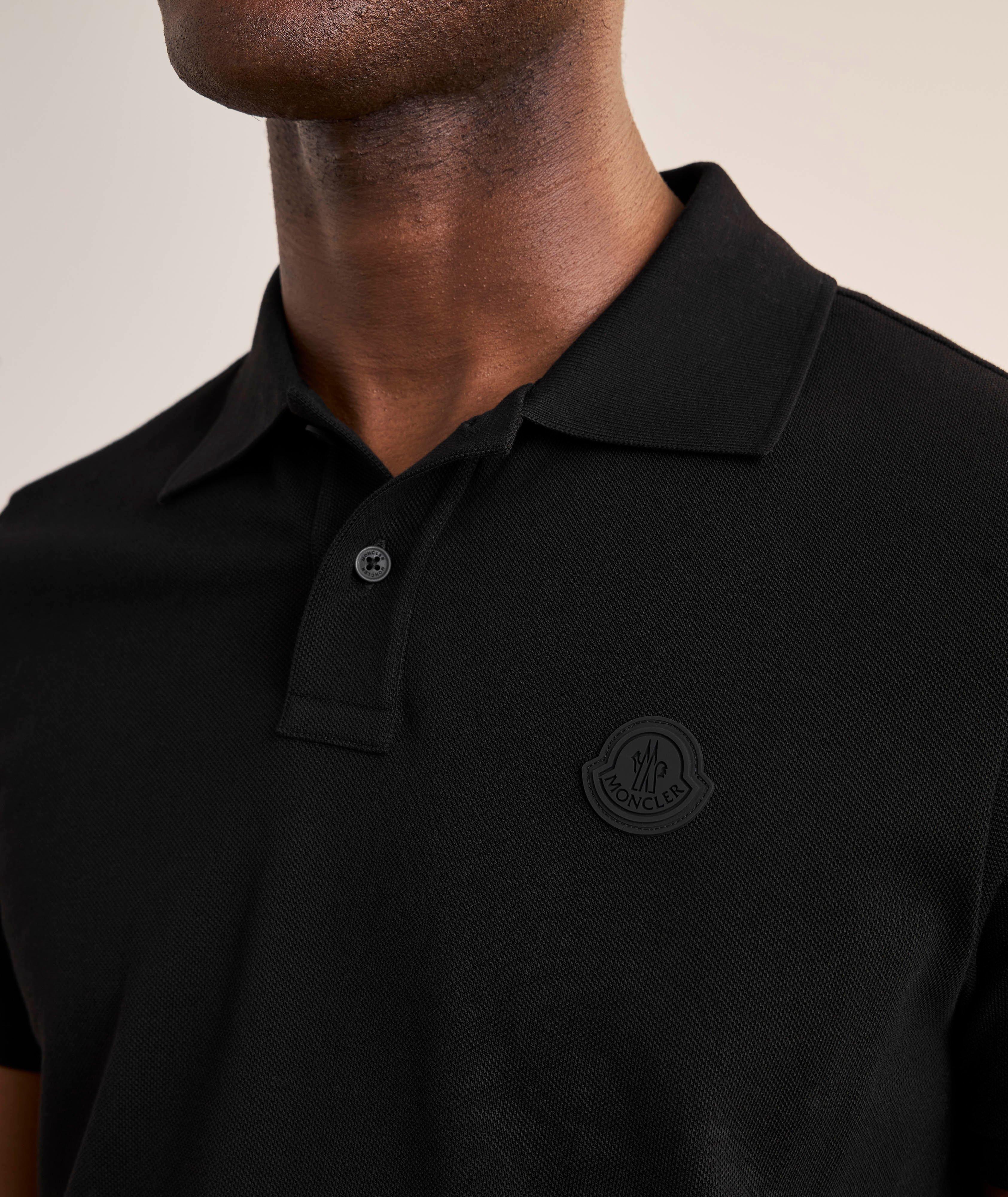 Polo en piqué de coton avec logo ton sur ton image 5