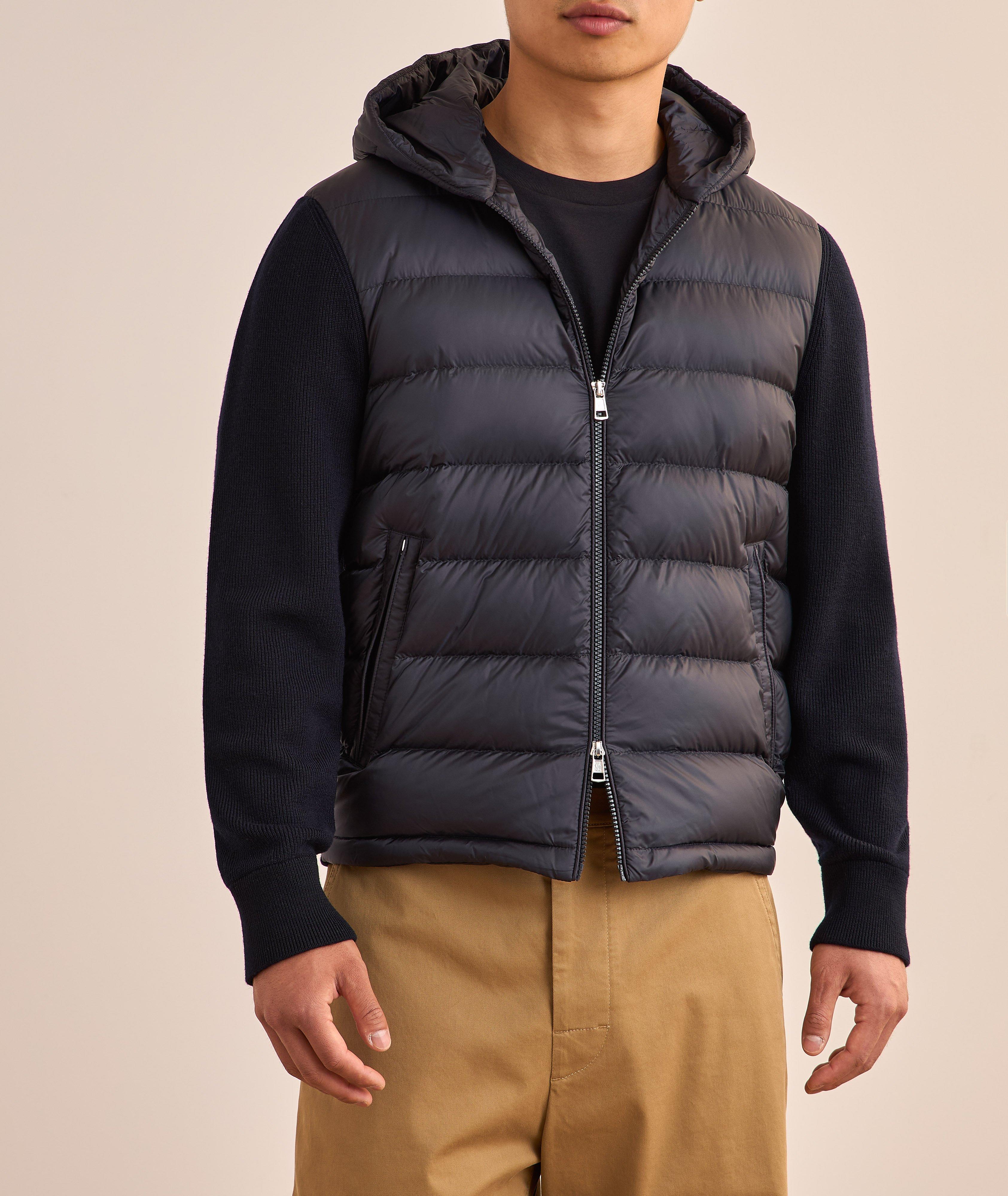 Padded Down Wool Hooded Sweater image 1