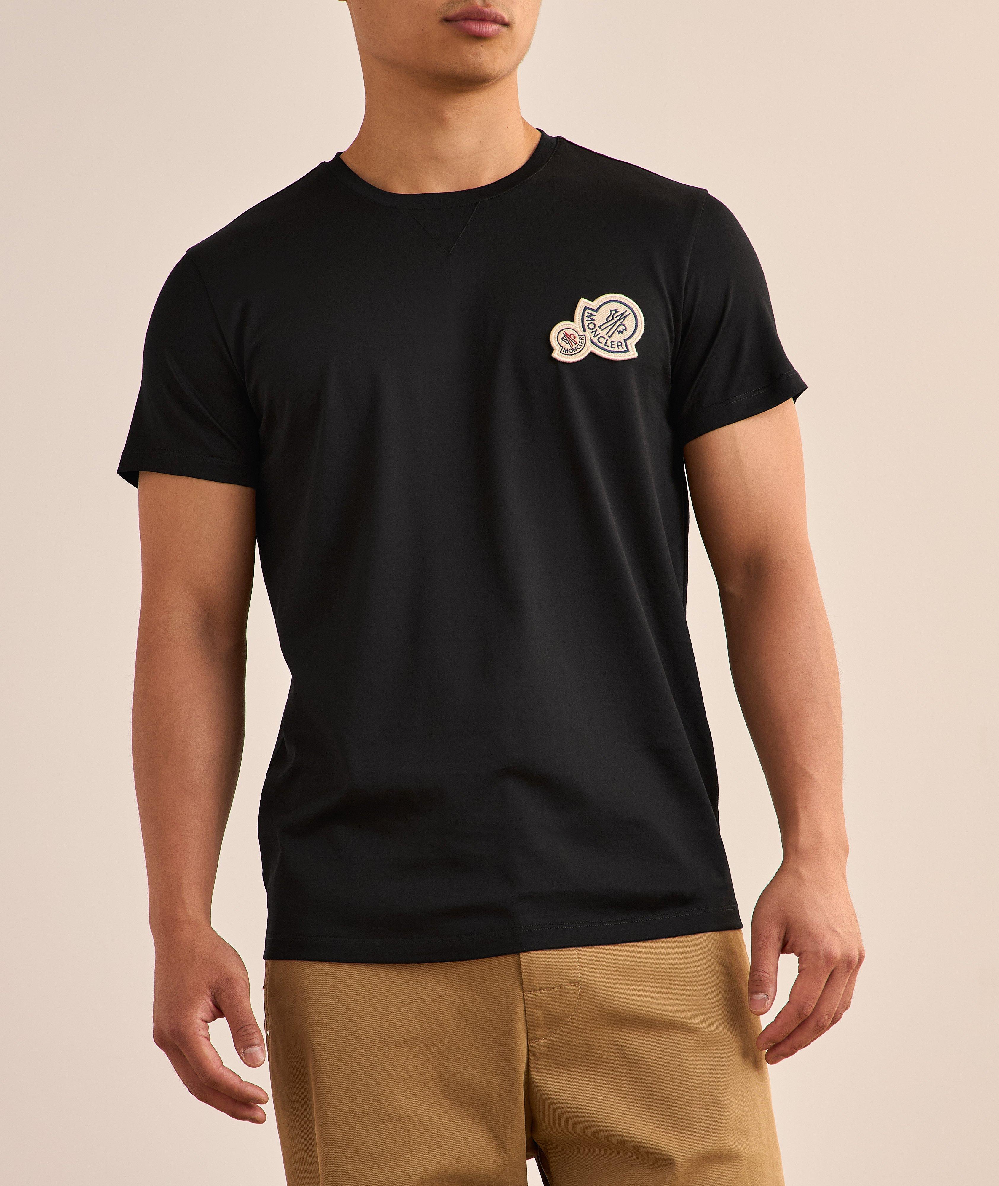Double Logo Patch Cotton Crewneck T-Shirt image 1