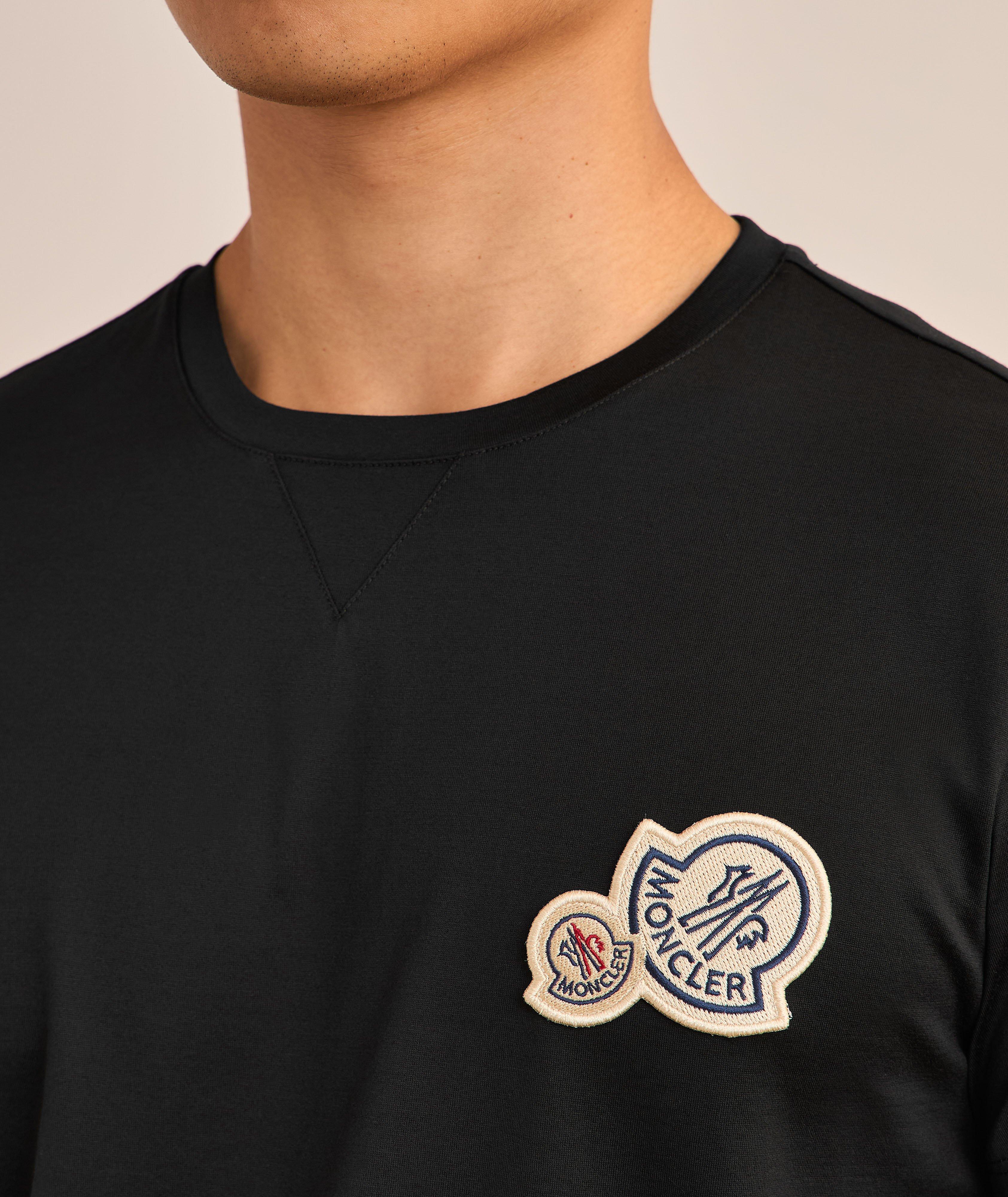 Double Logo Patch Cotton Crewneck T-Shirt image 3