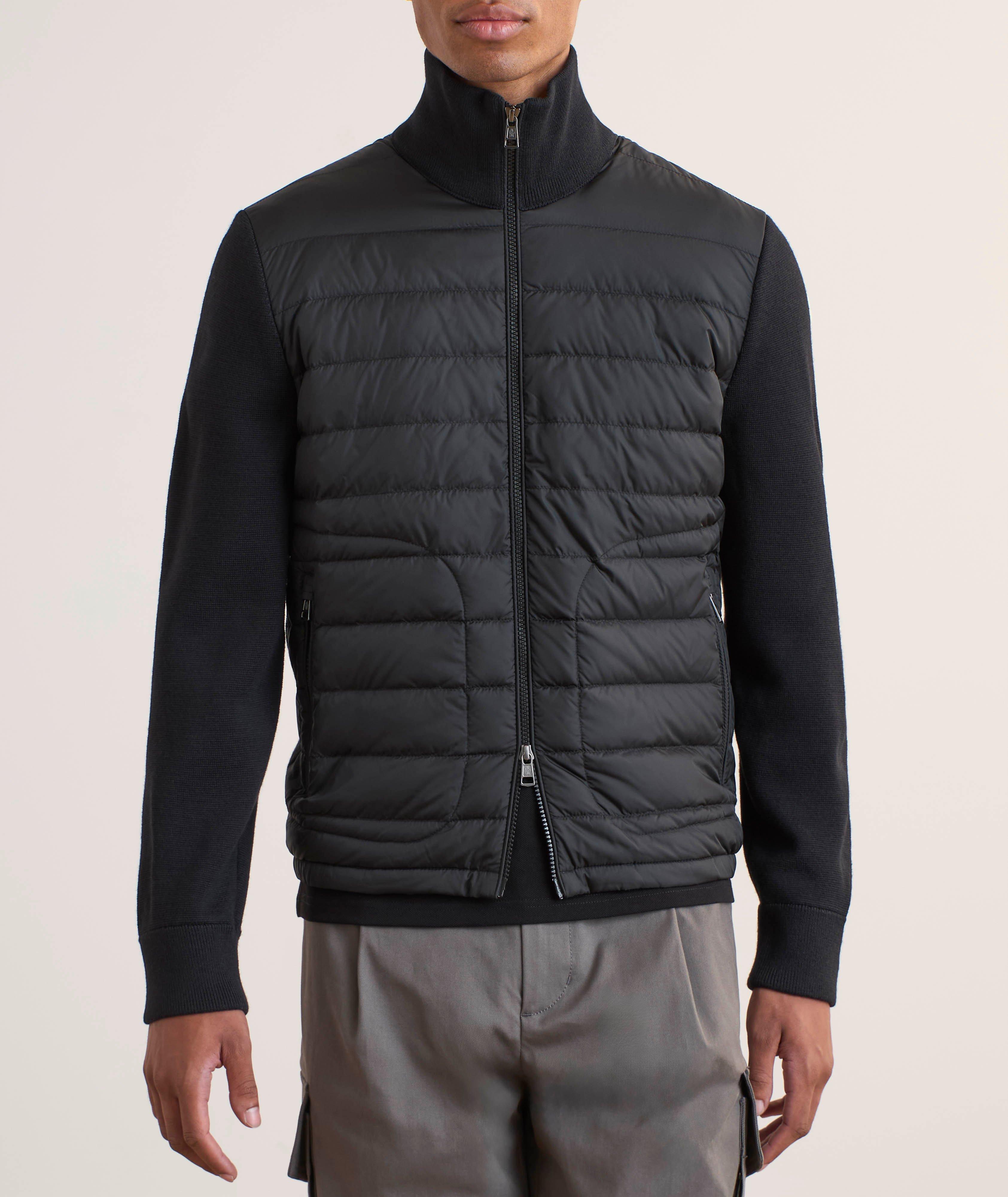 Blouson-pull en lainage et en duvet à glissière image 1