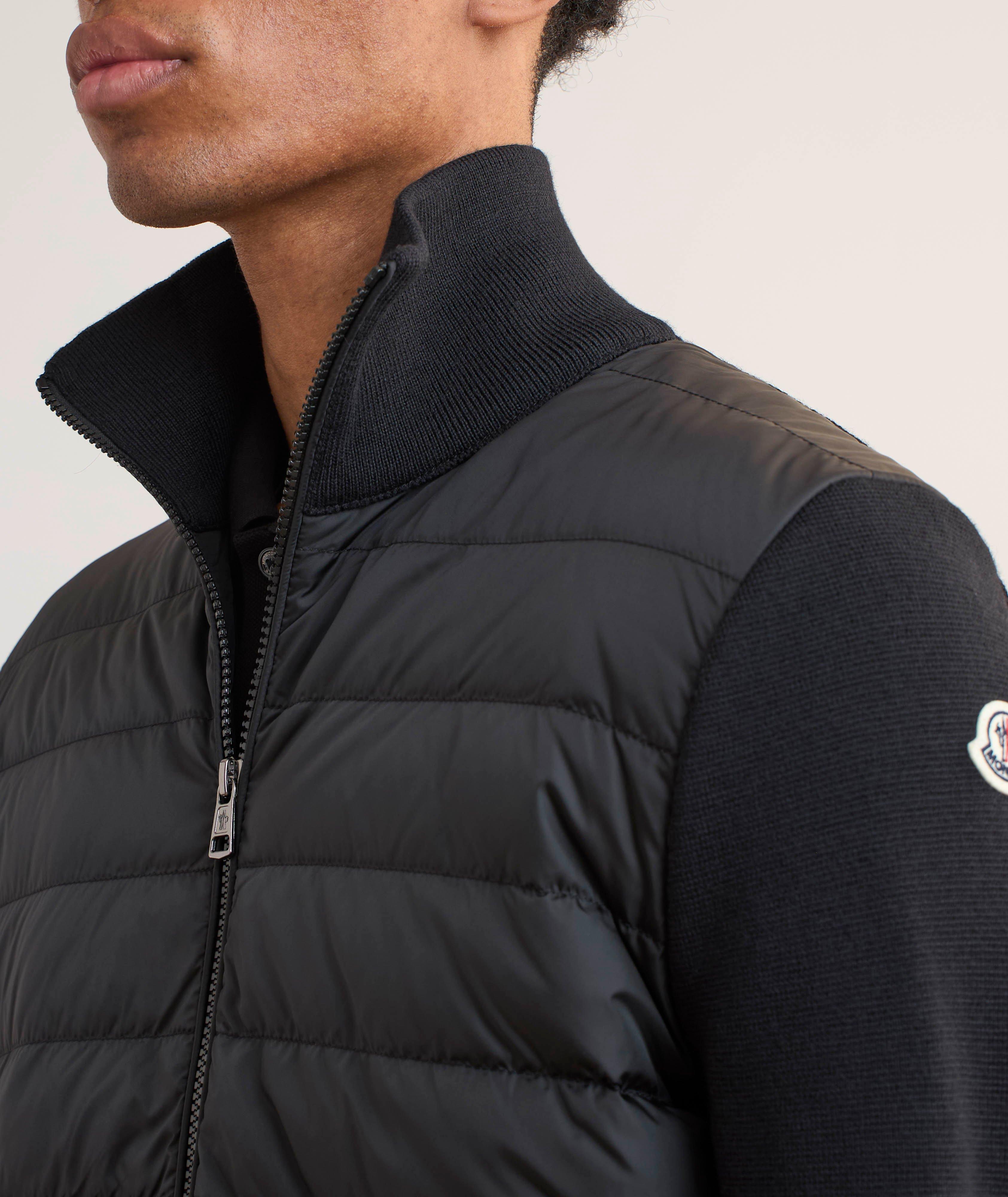 Blouson-pull en lainage et en duvet à glissière image 3