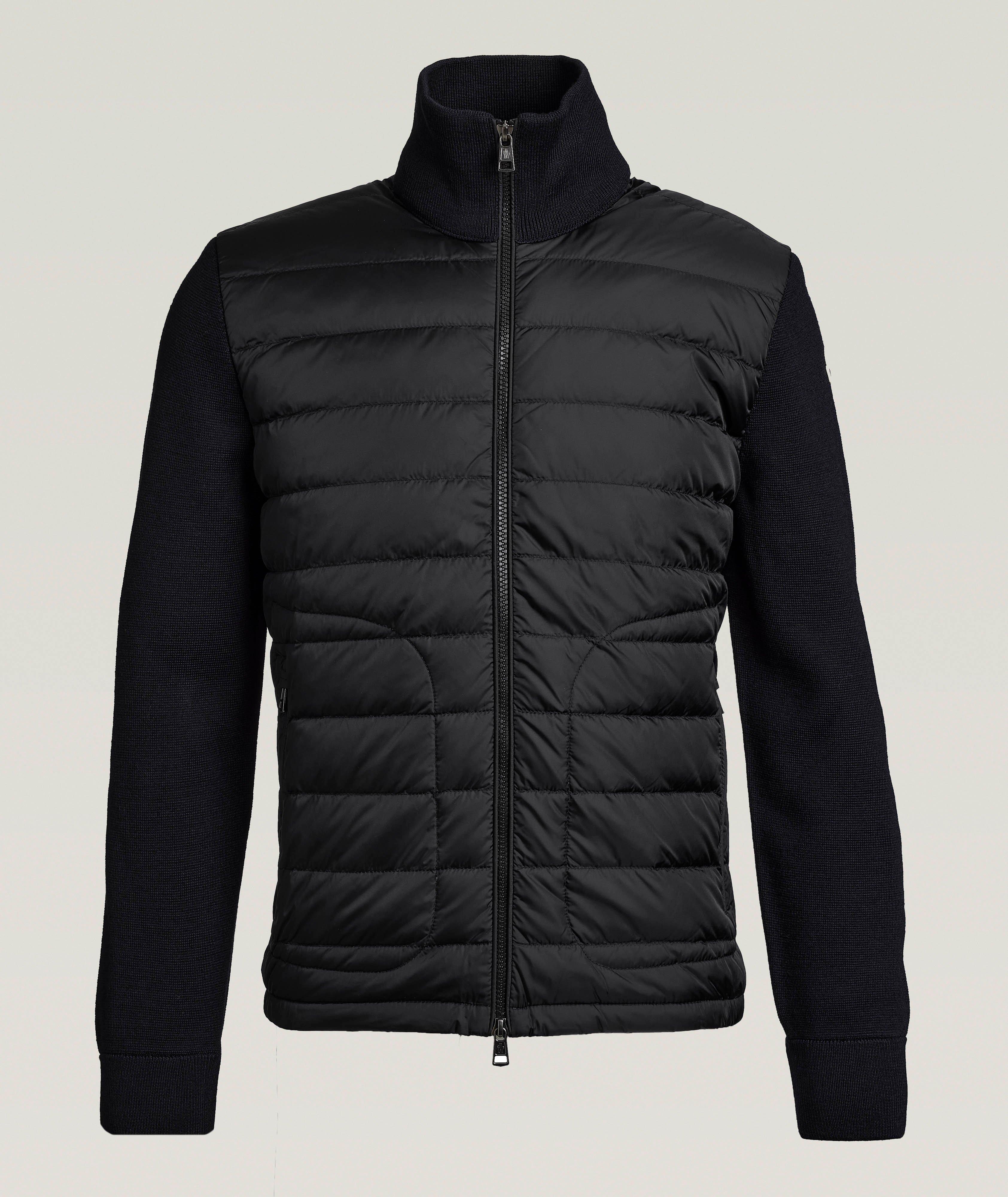 Blouson-pull en lainage et en duvet à glissière image 0