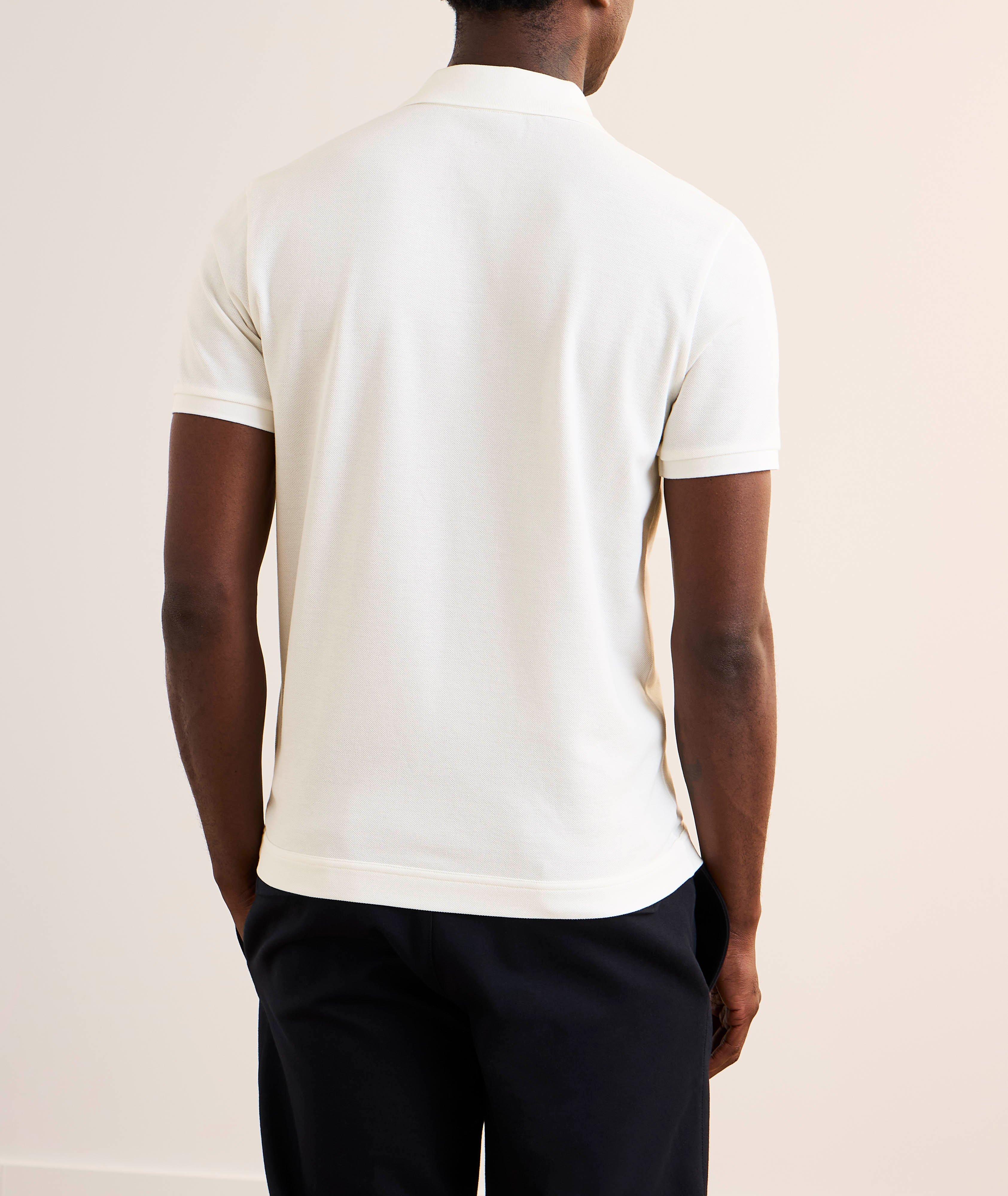 Polo en piqué de coton avec logo en cuir image 2