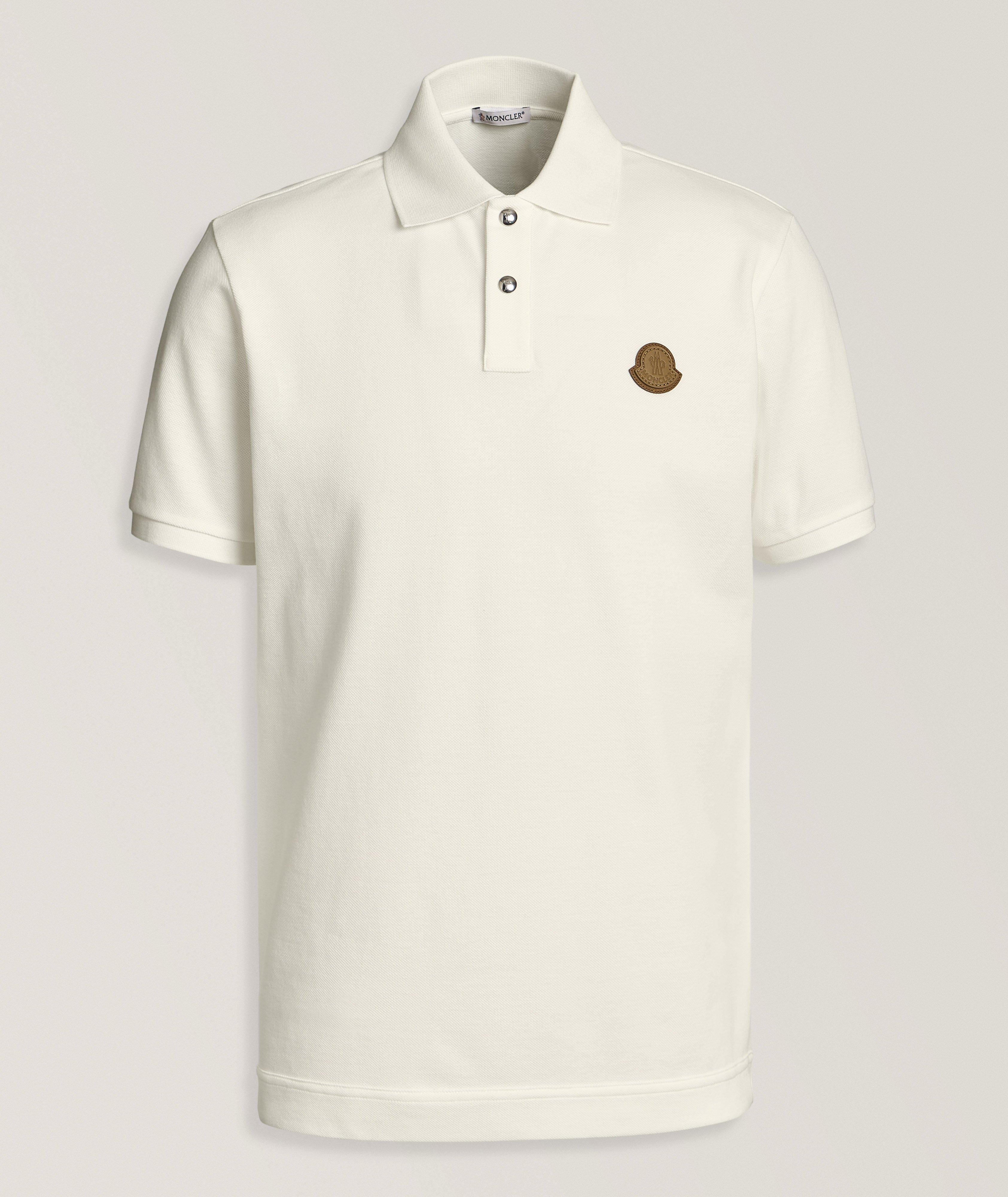 Leather Logo Cotton Piqué Polo image 0