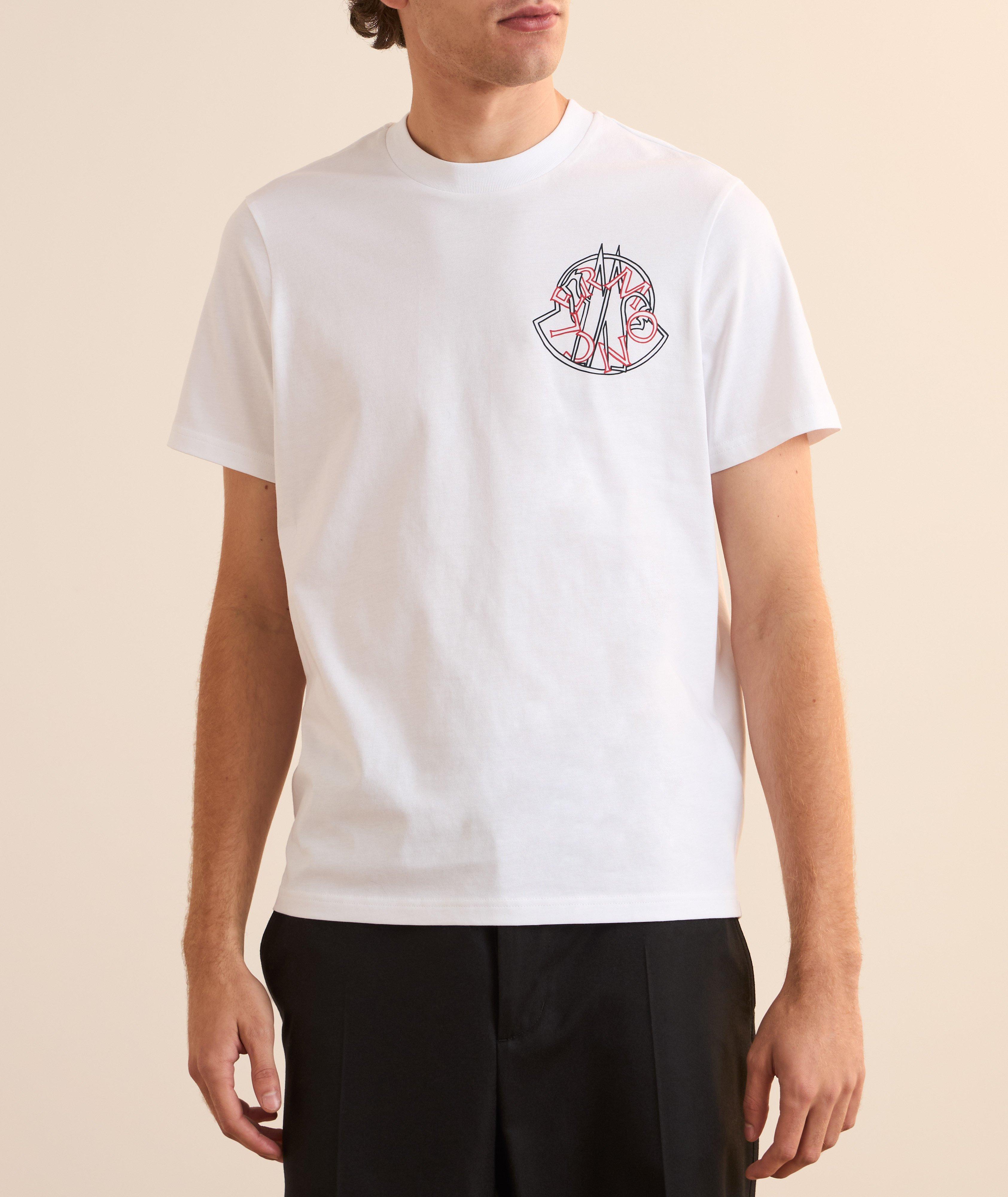T-shirt en coton à logo superposé image 1