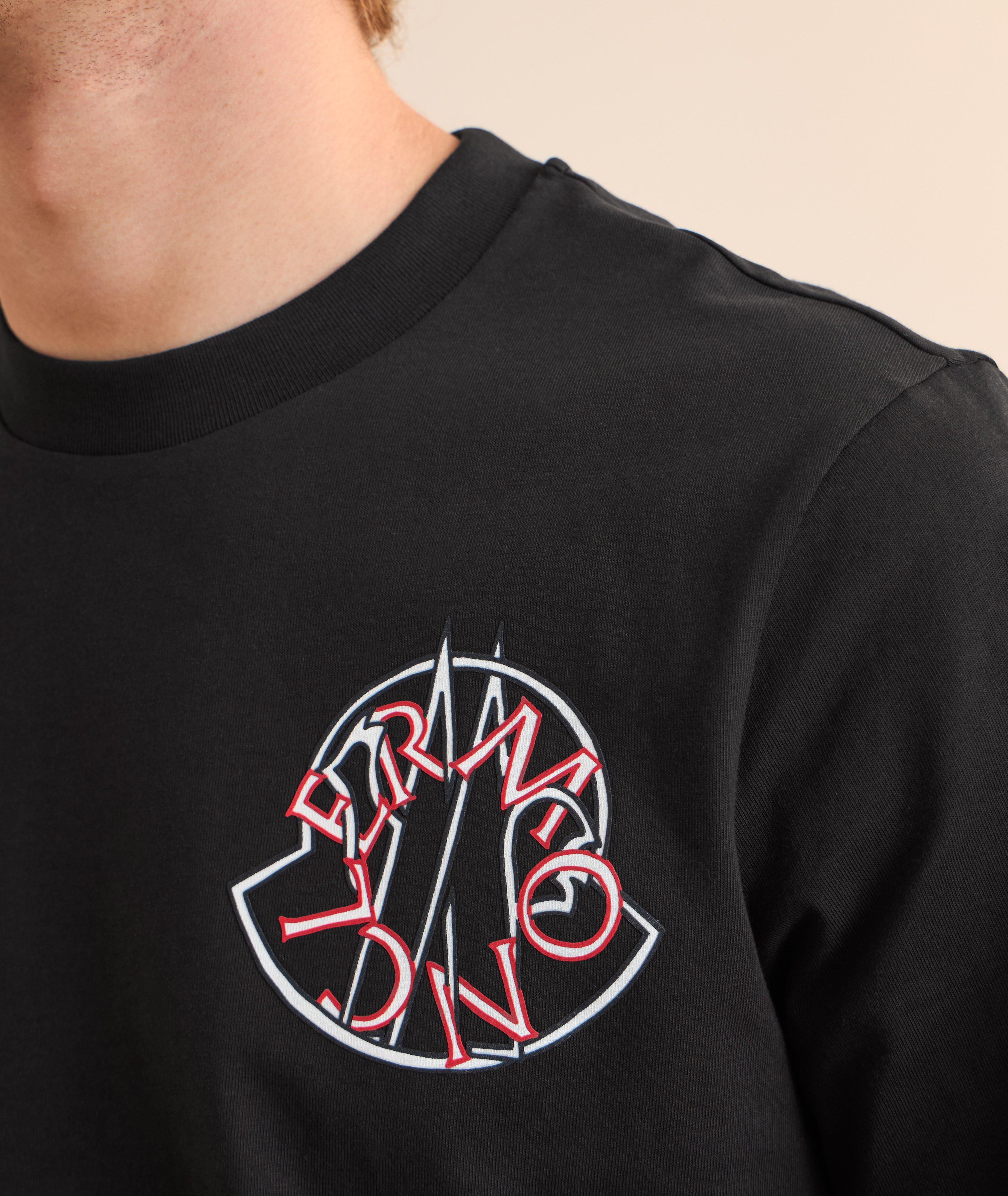 Overlapped Logo Cotton T-Shirt image 3