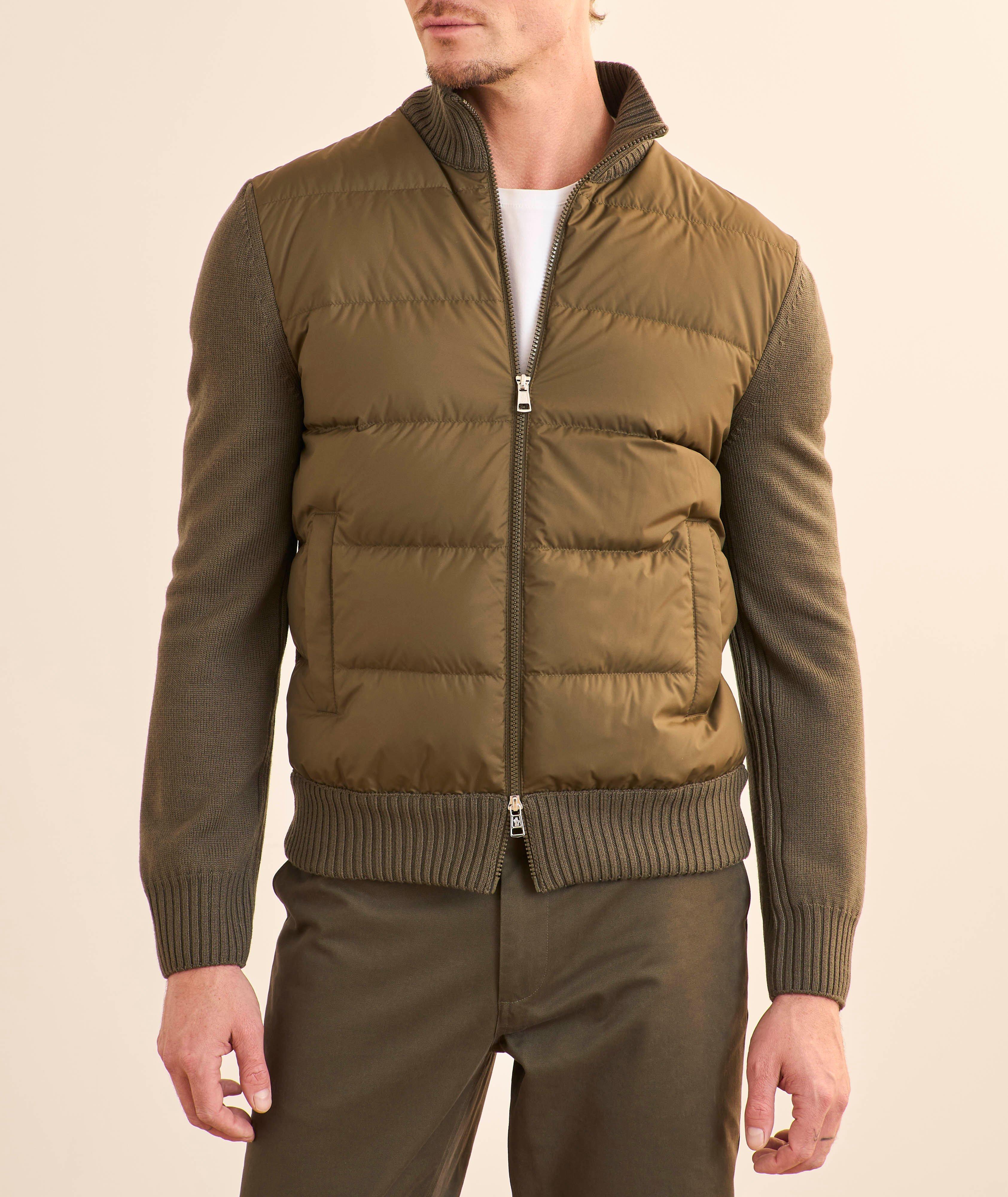 Cardigan zippé en laine vierge matelassé image 1