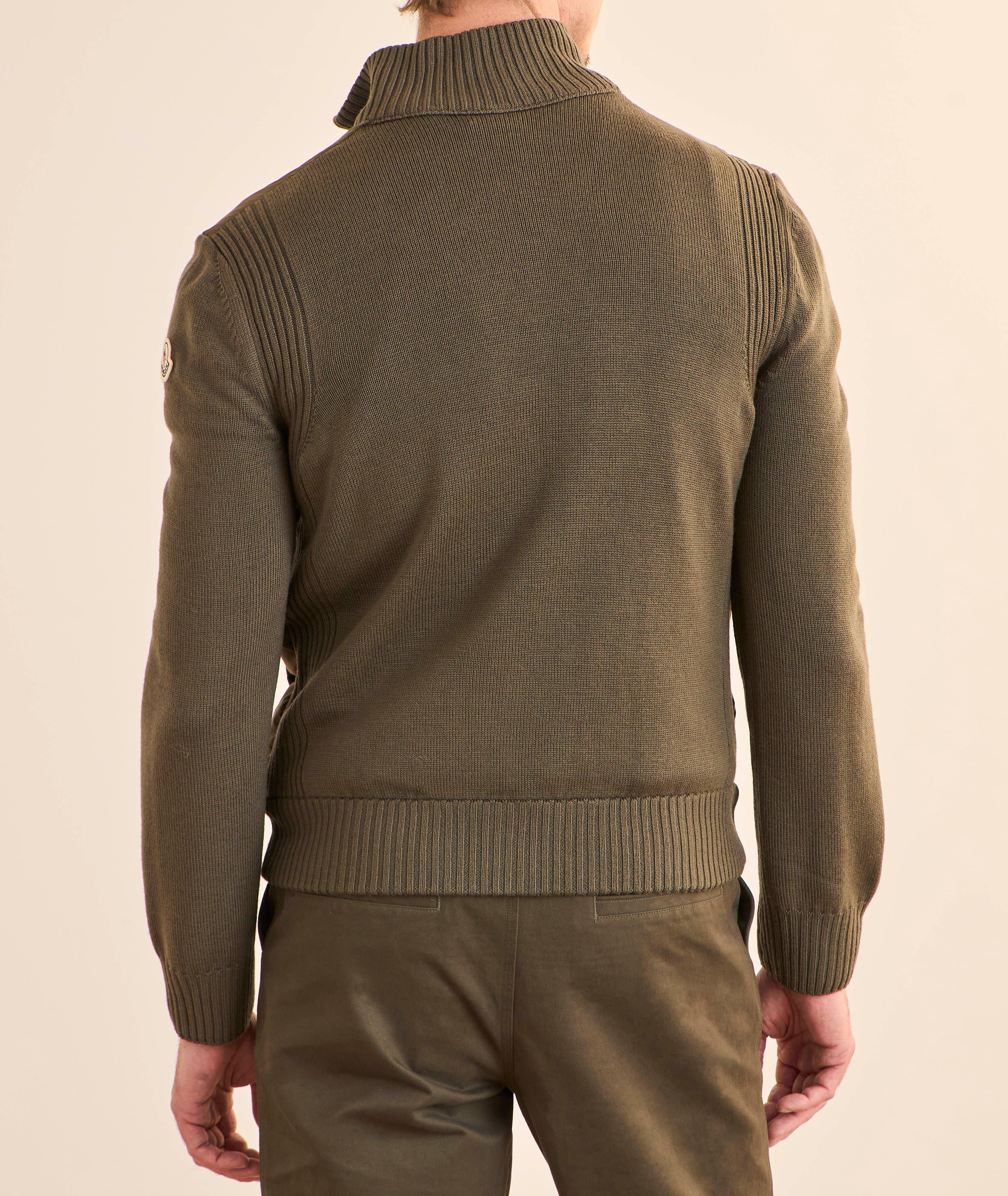 Cardigan zippé en laine vierge matelassé image 2