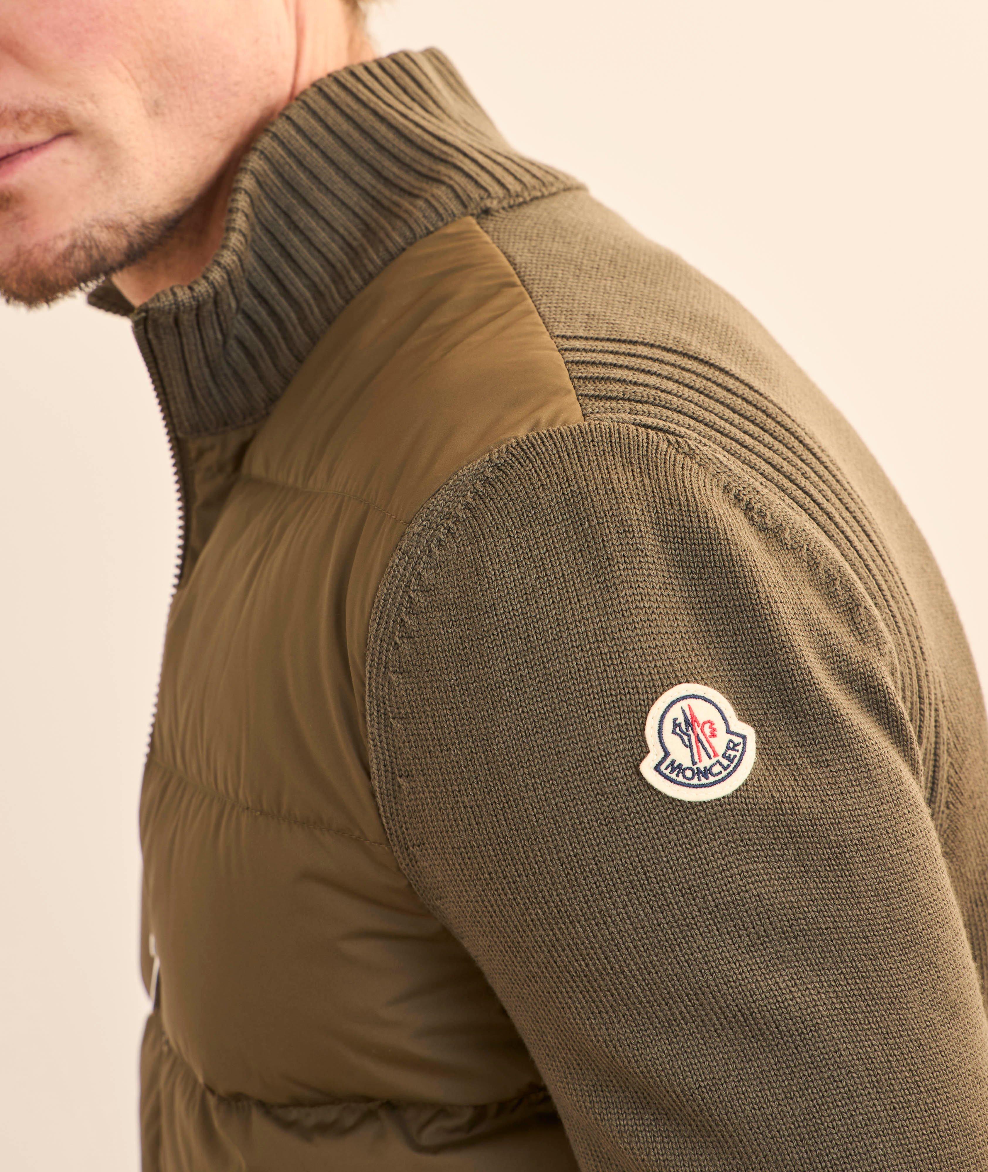 Cardigan zippé en laine vierge matelassé image 3