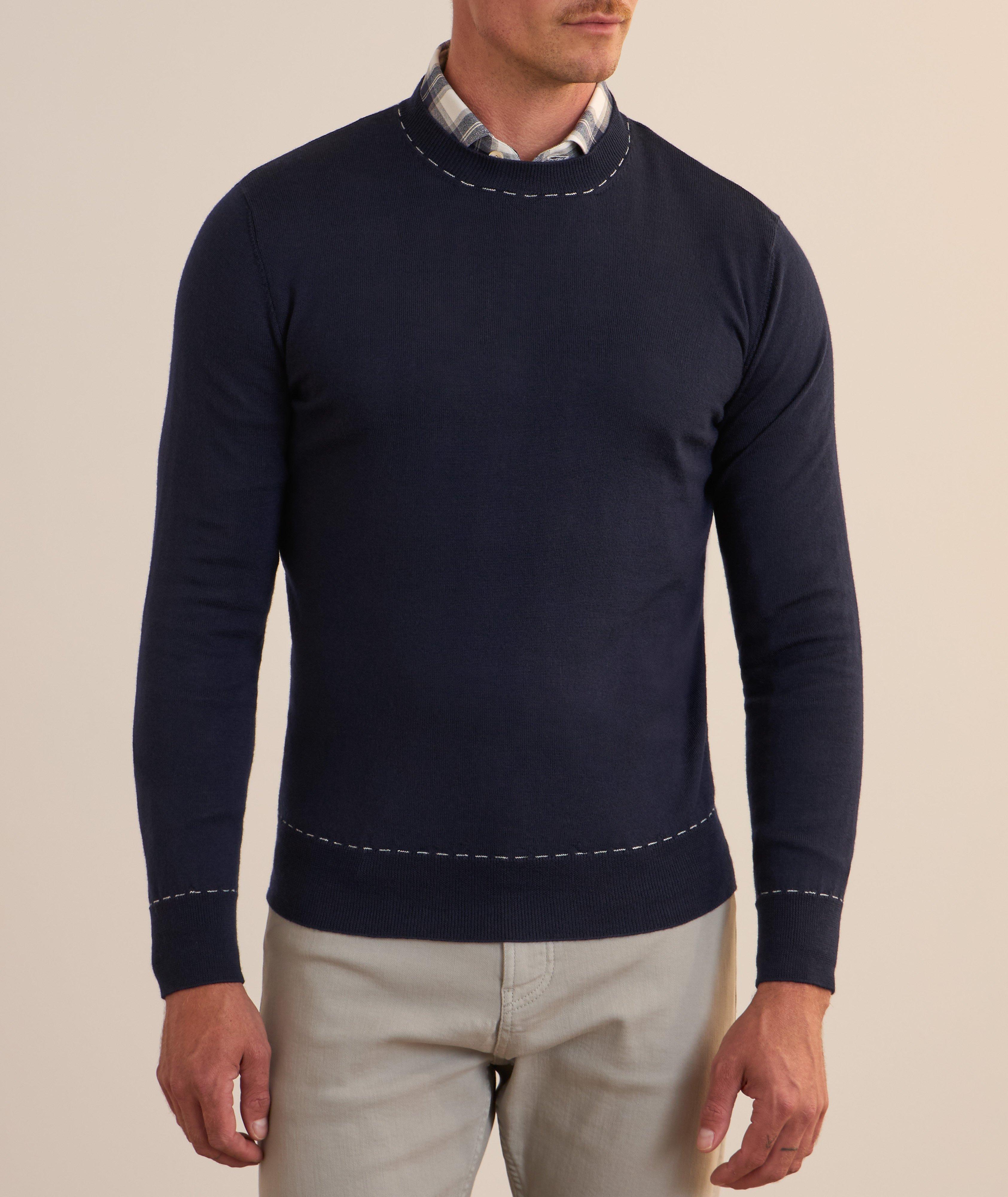 Wool Contrast Stitch Sweater image 1