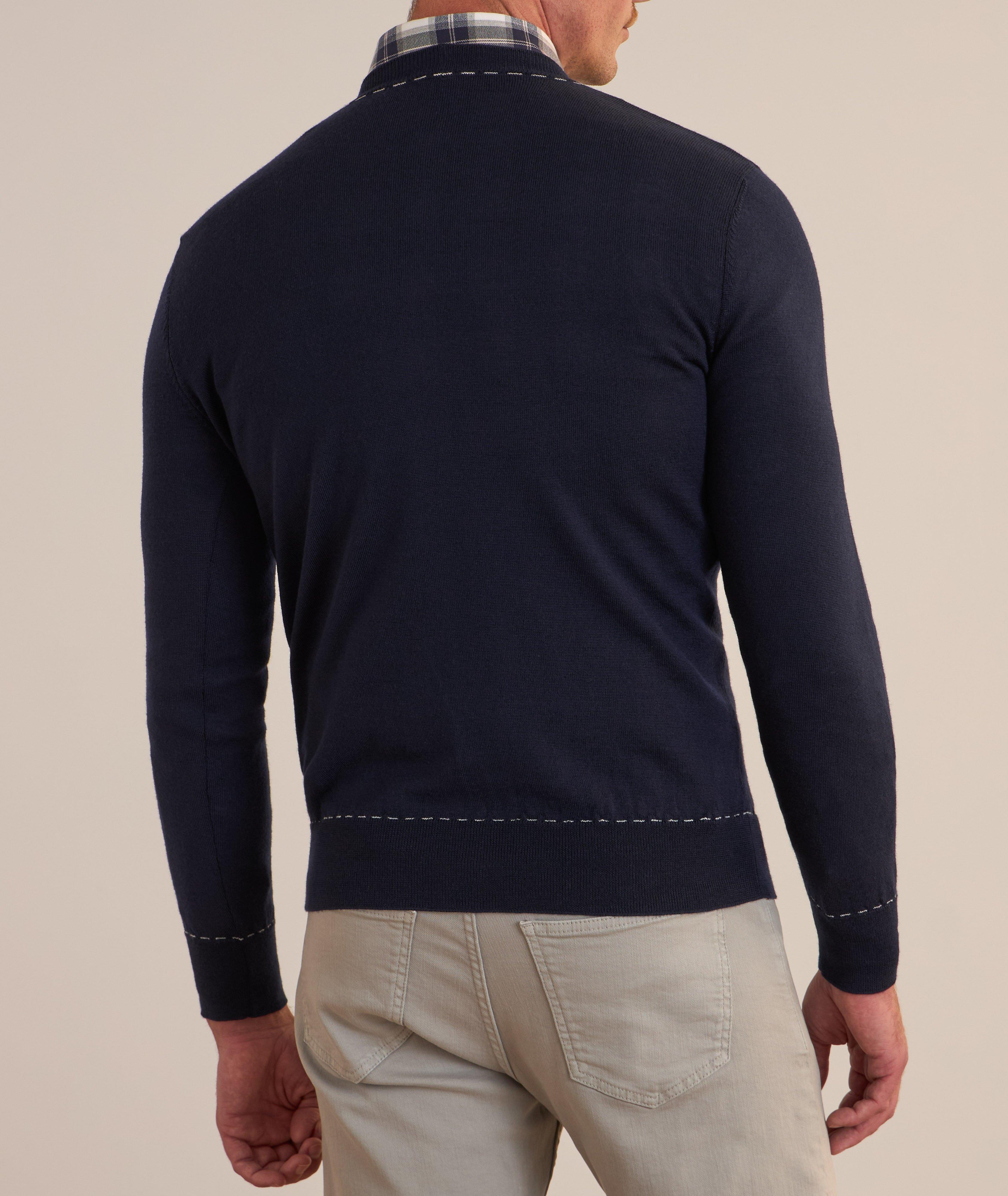 Wool Contrast Stitch Sweater image 2