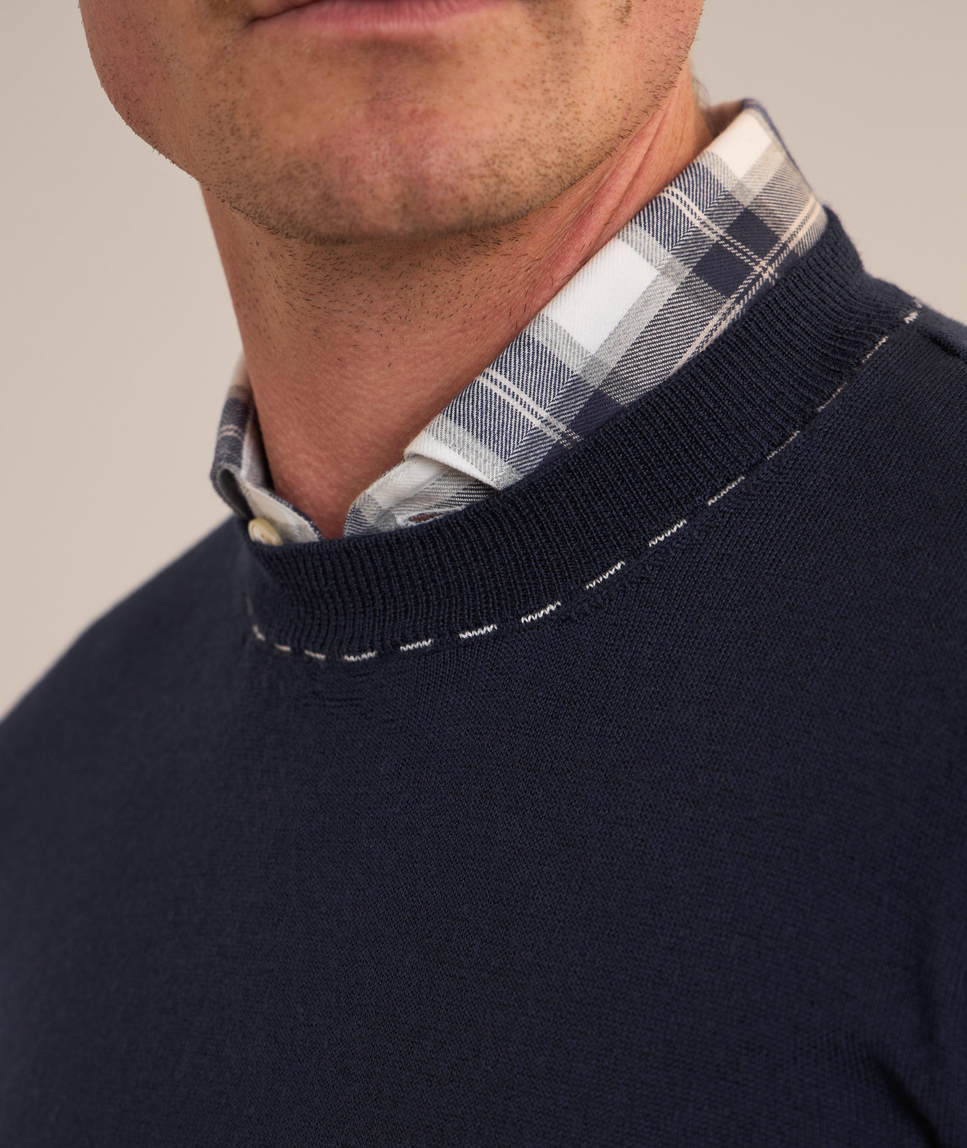 Wool Contrast Stitch Sweater image 3