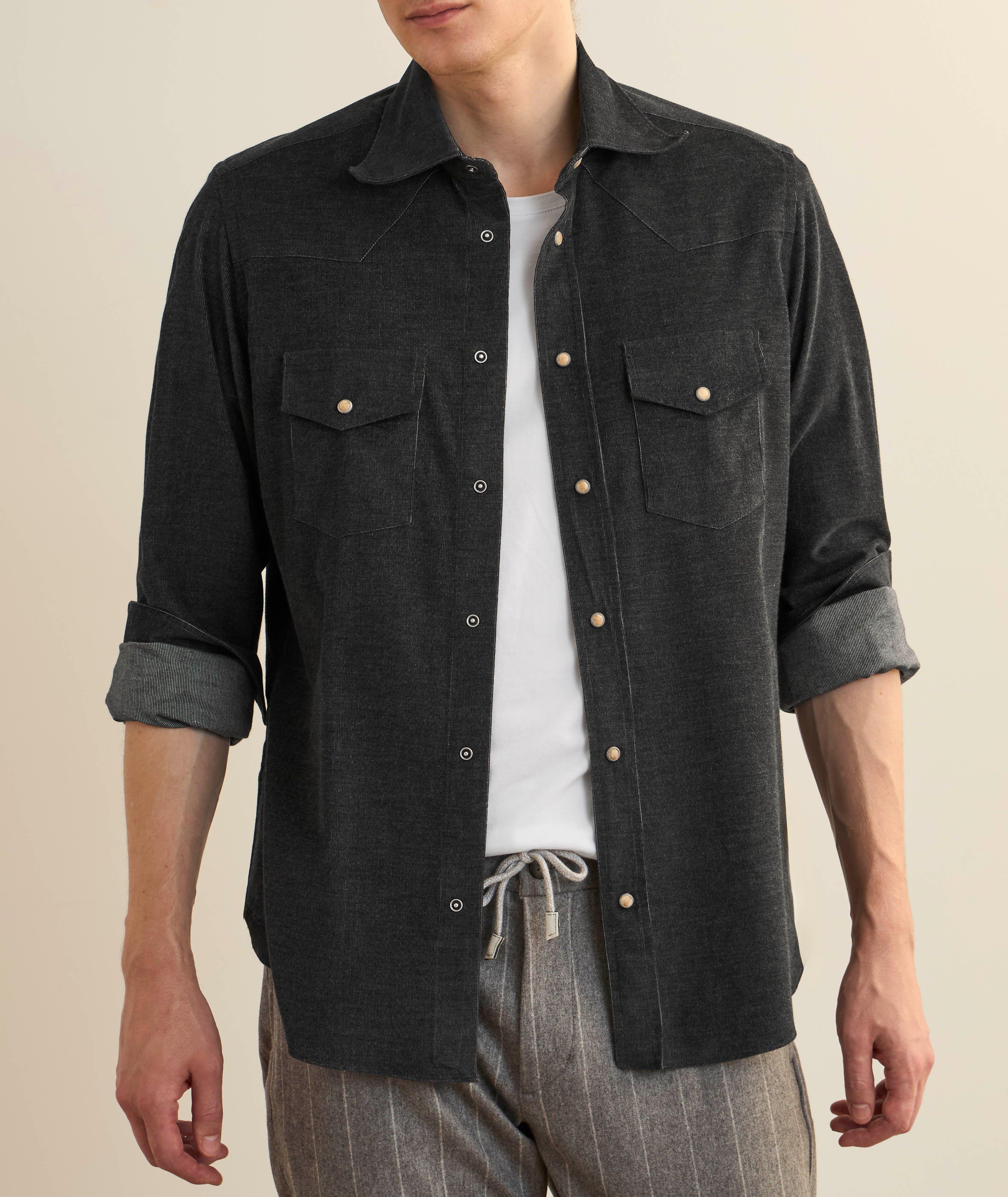 Chemise western en velours côtelé fin image 1