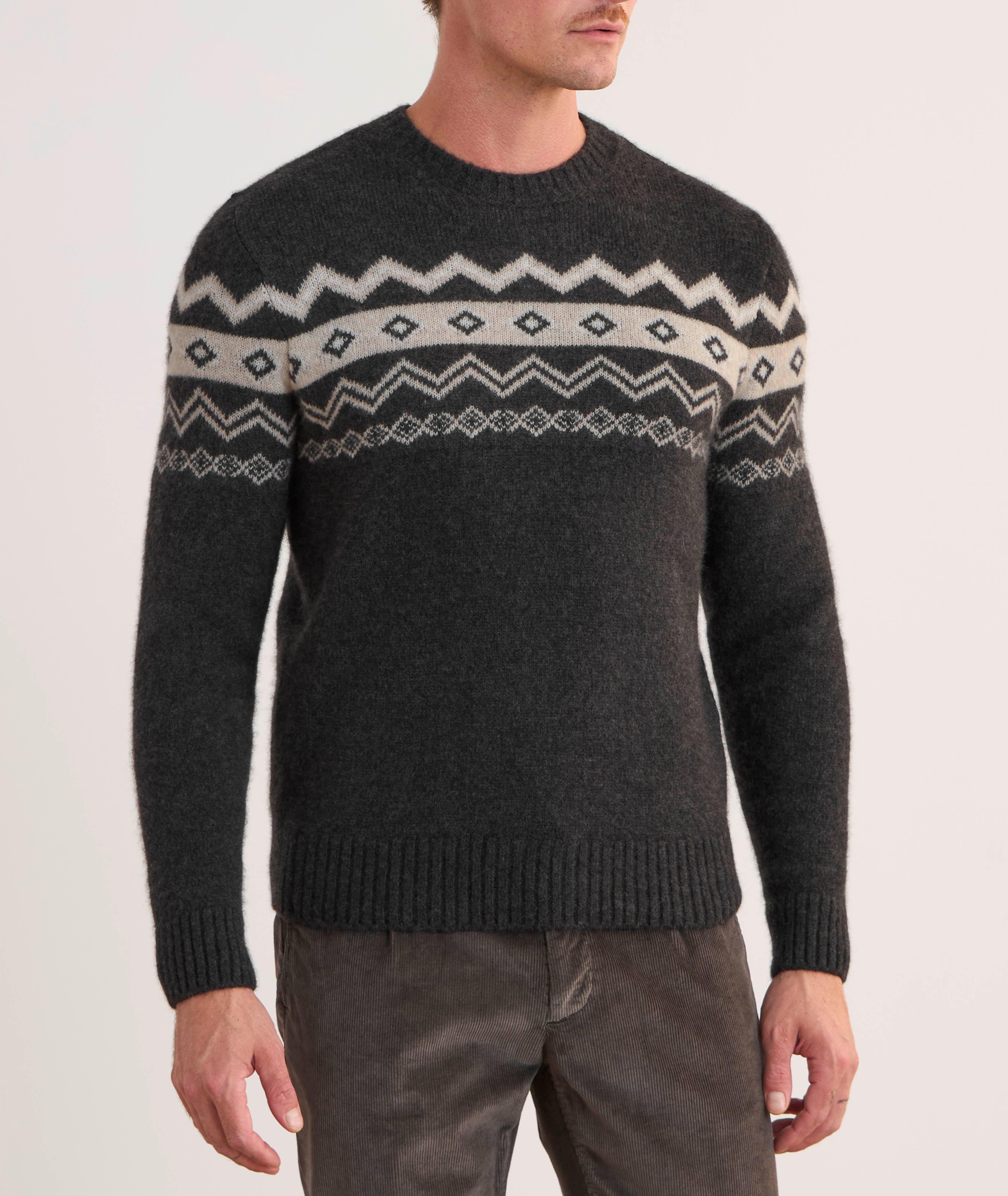 Pull en cachemire et en soie à motif style tricot écossais image 1