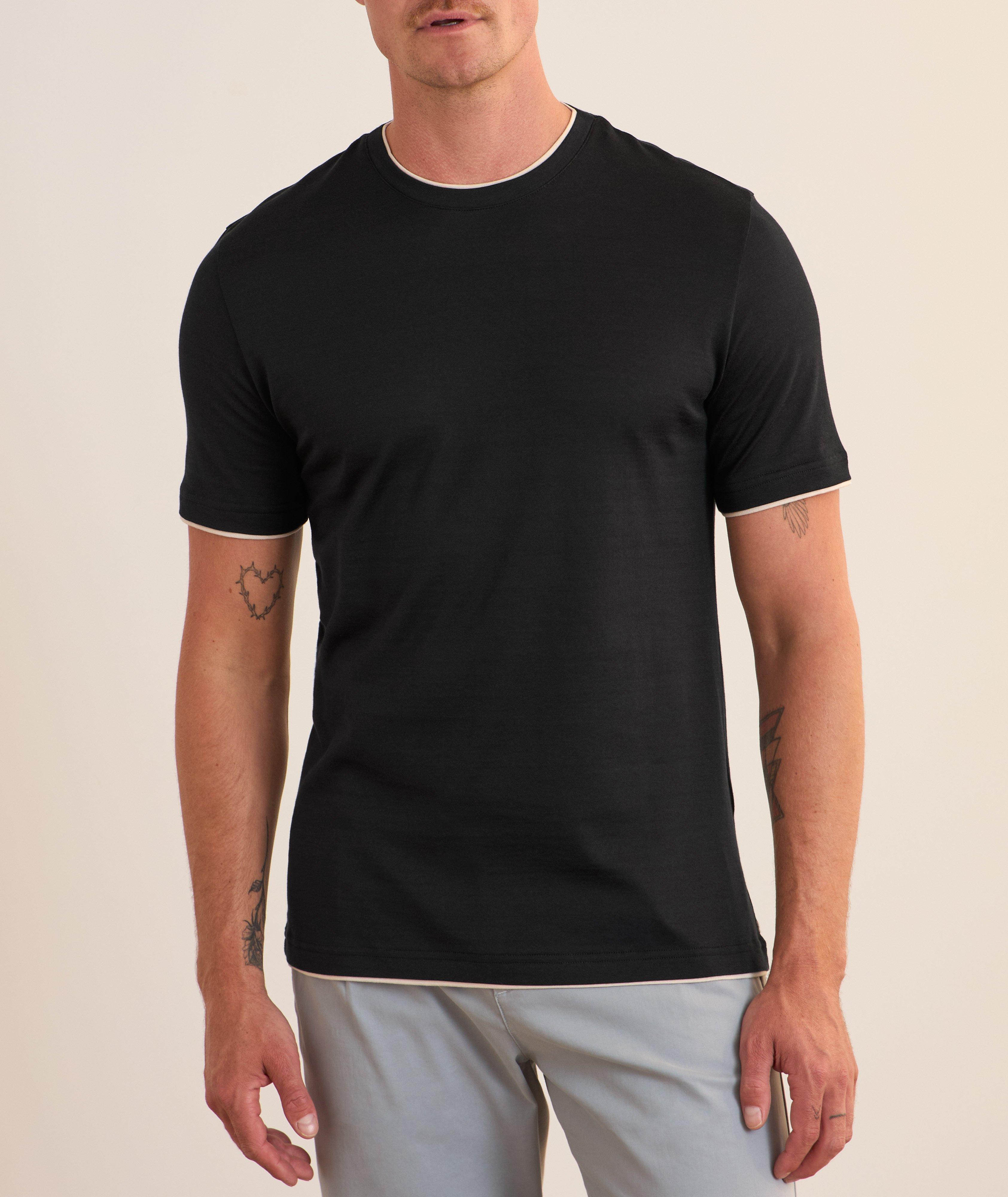 T-shirt en coton à détails contrastants image 1