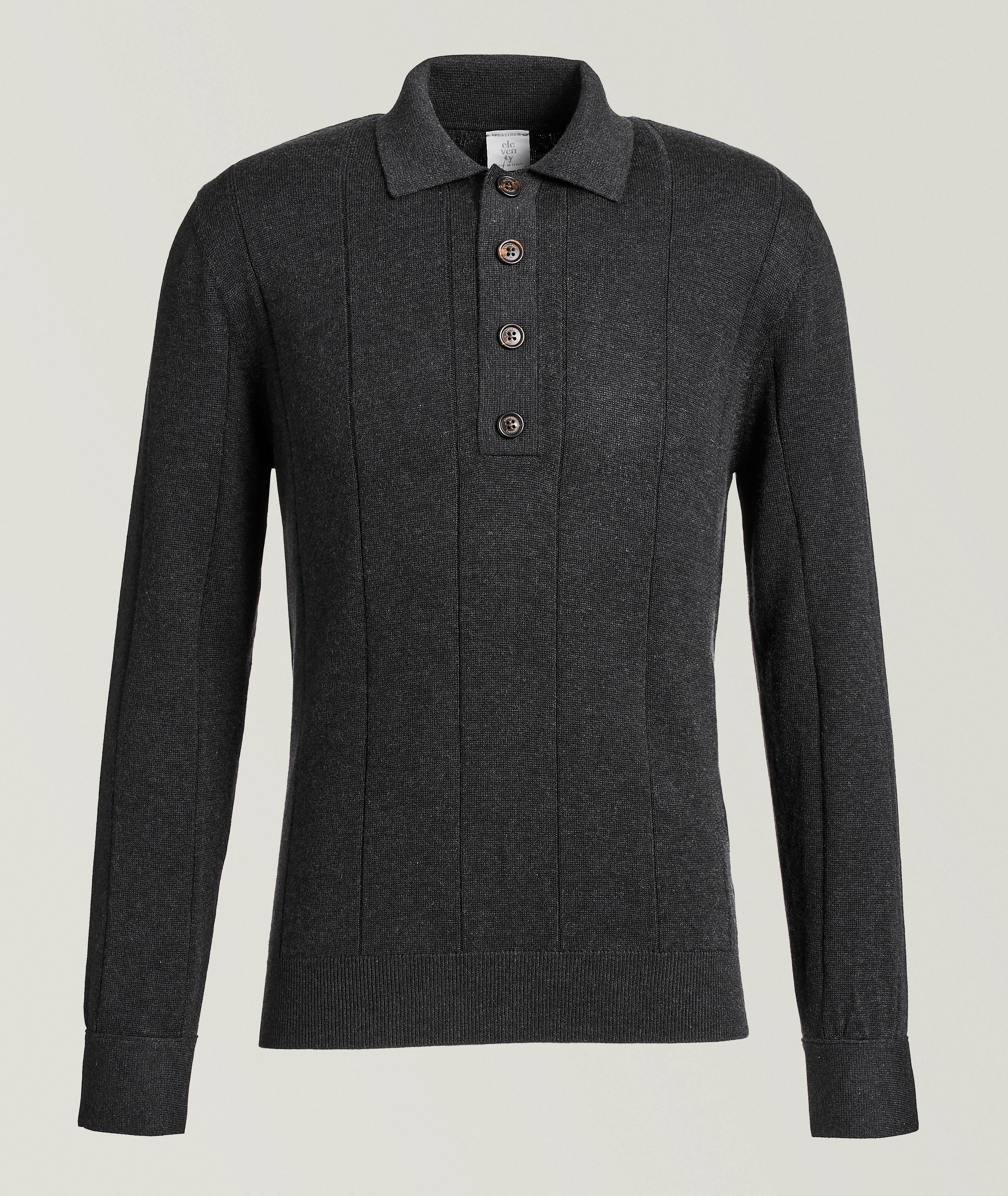 Cotton-Cashmere Rib-Knit Polo  image 0
