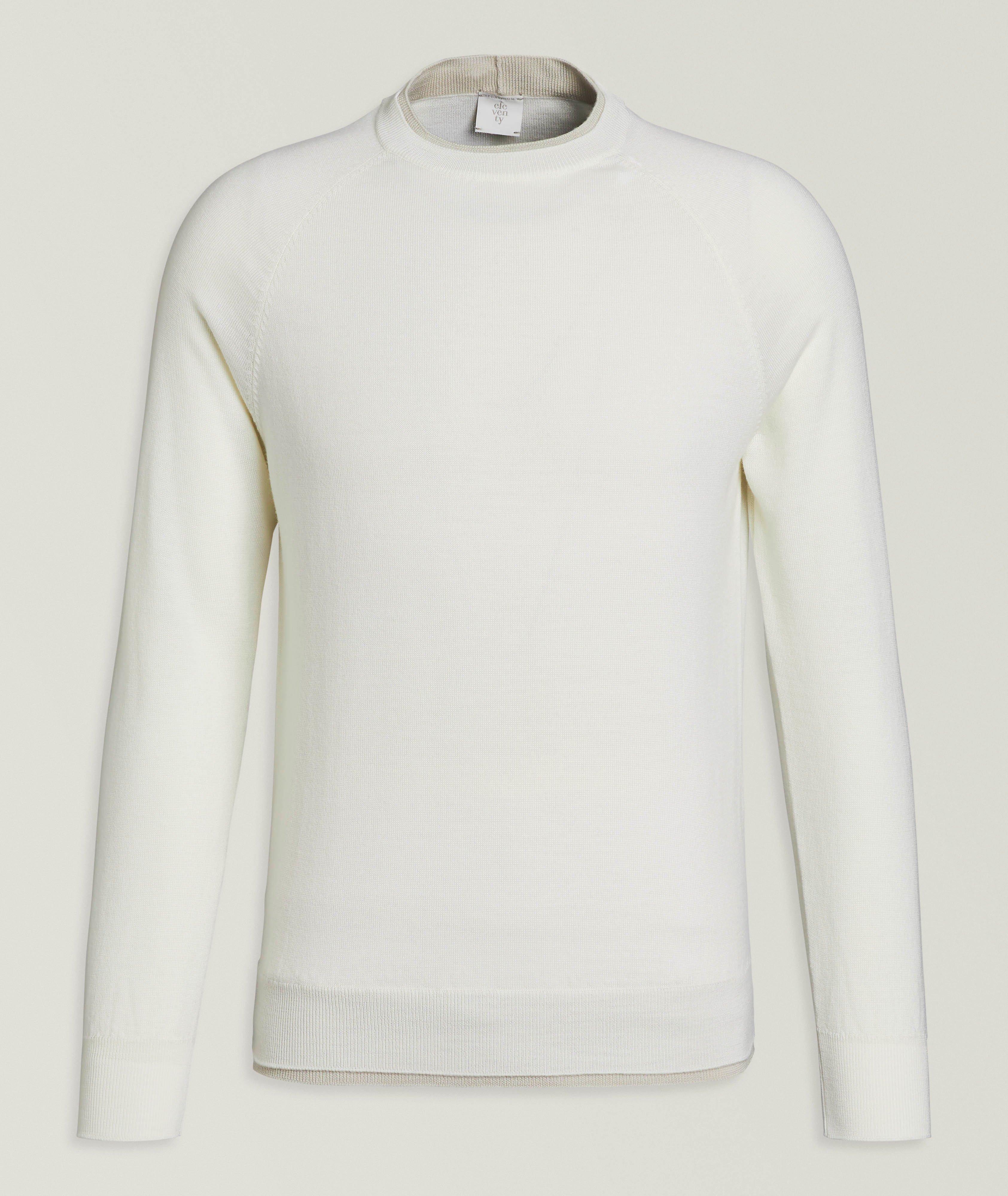 Contrast Tipping Wool Crewneck Sweater image 0