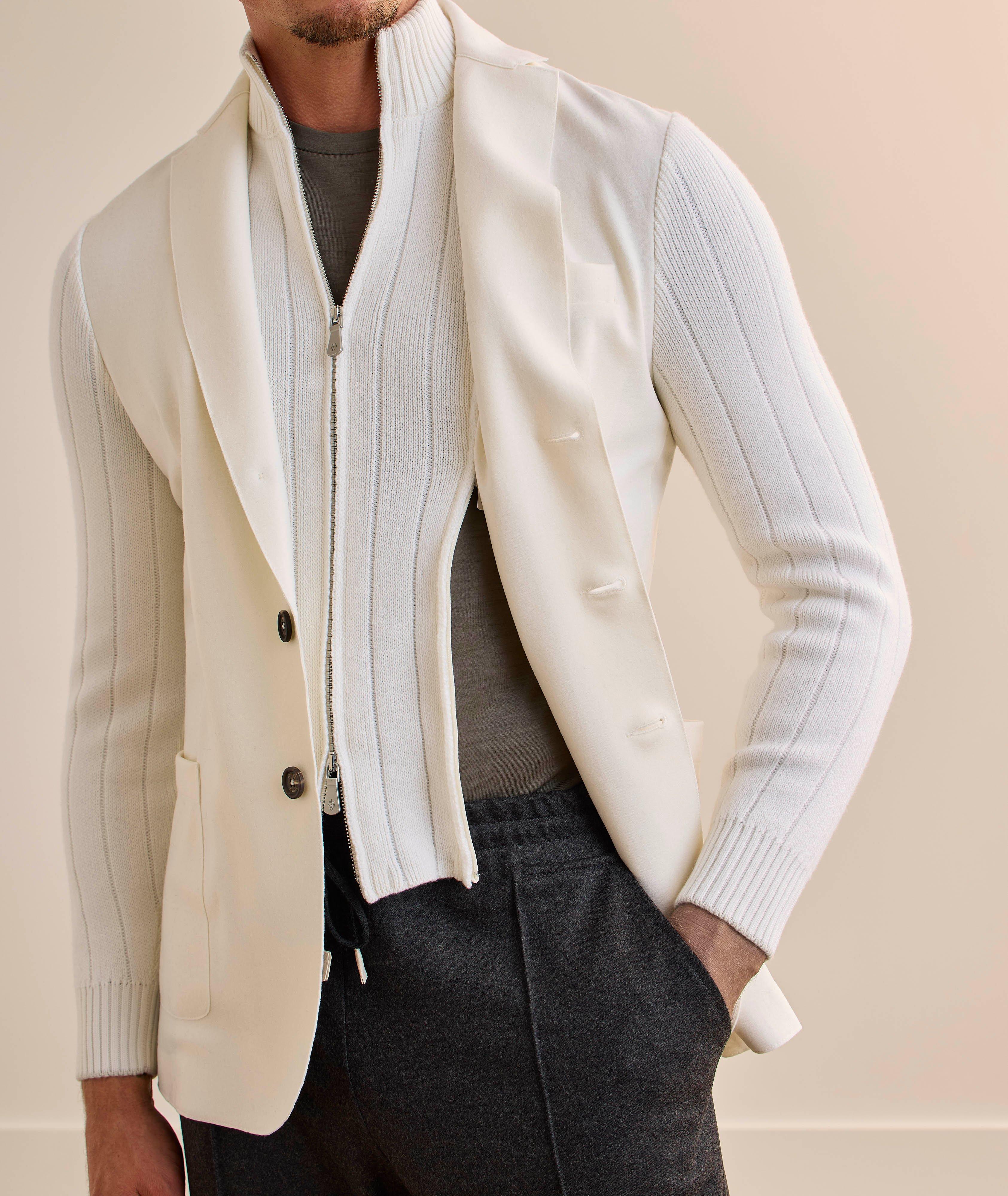 Removable-Bib Wool Knit Sport Jacket image 3