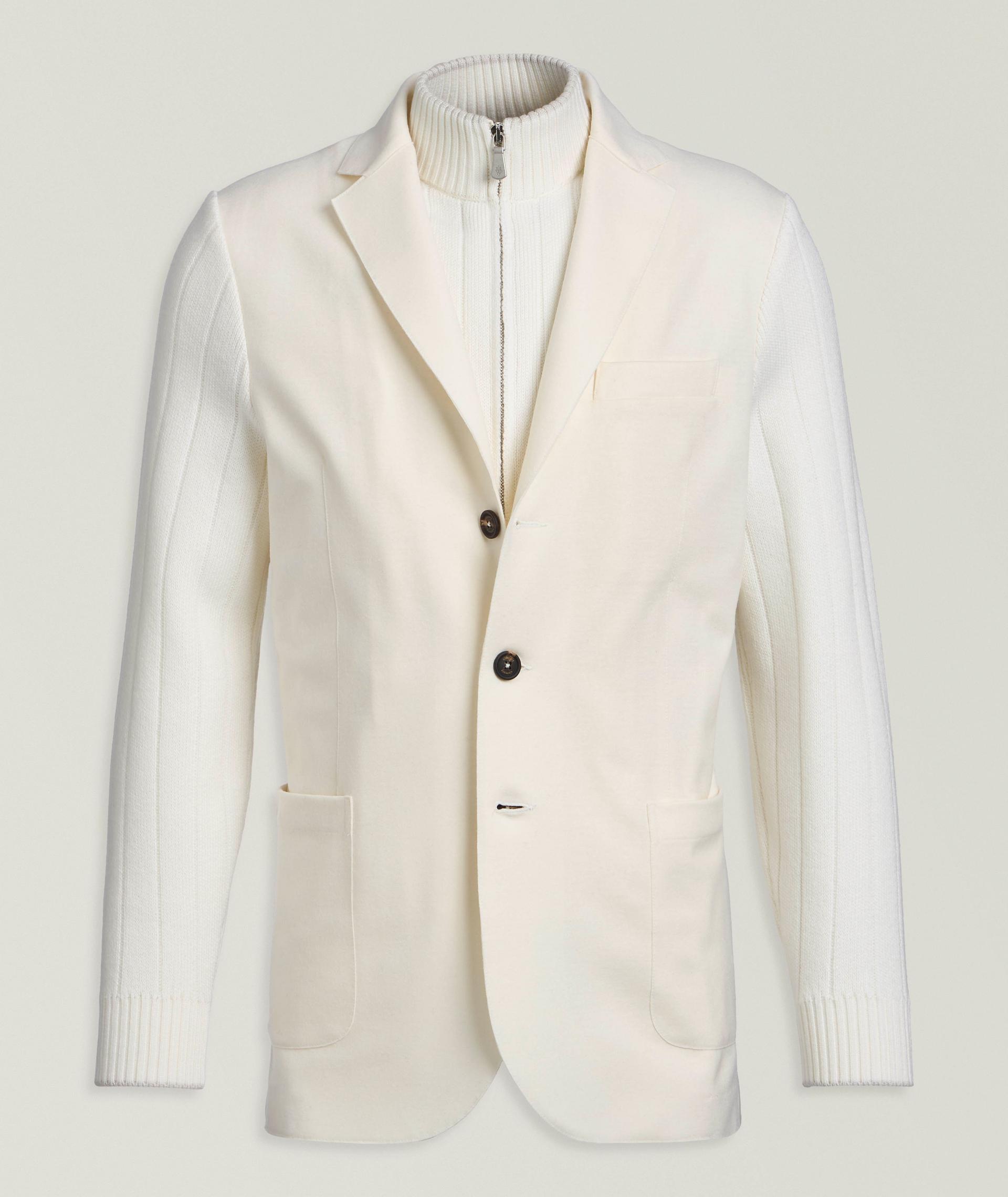 Removable-Bib Wool Knit Sport Jacket image 0