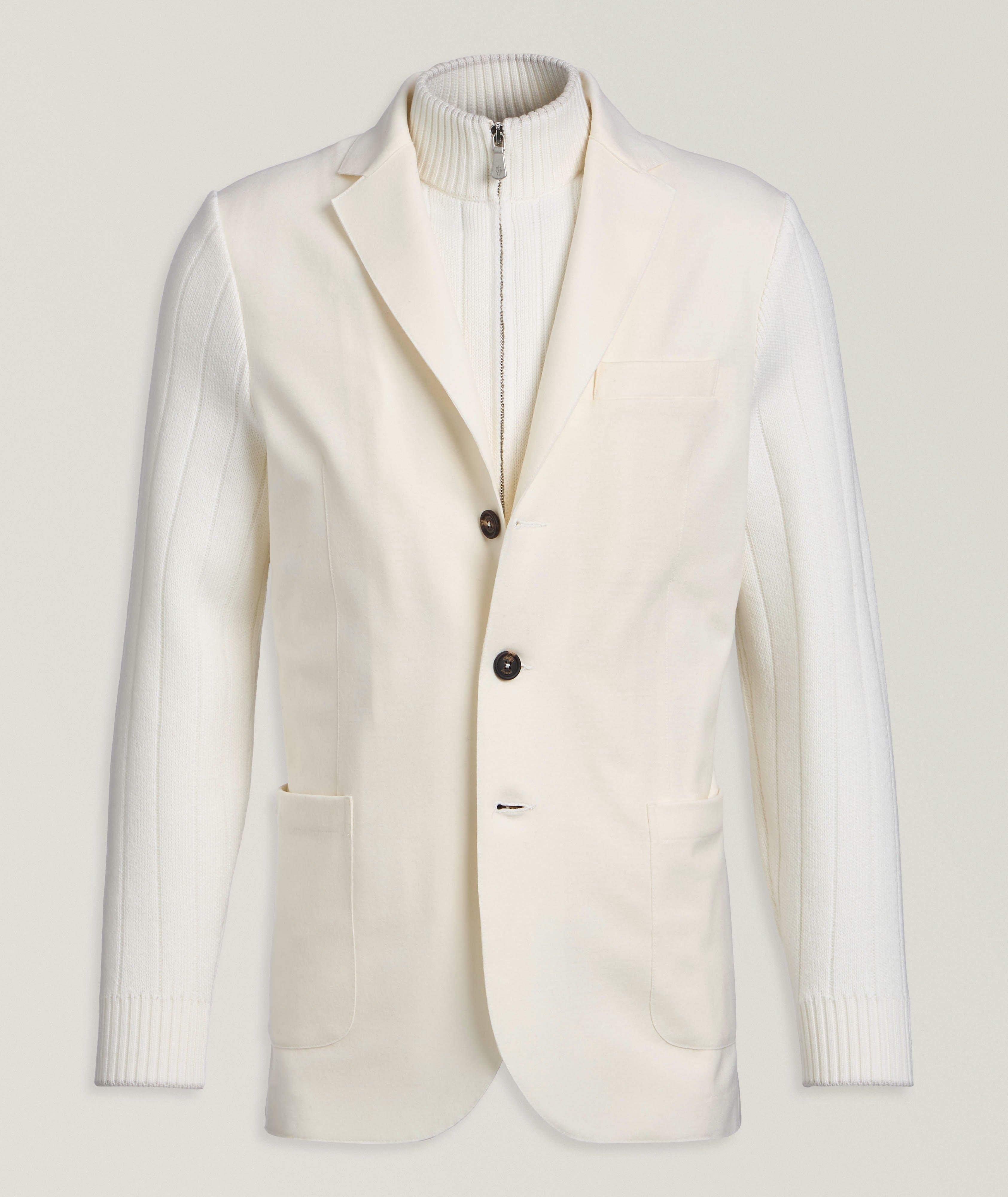 Removable-Bib Wool Knit Sport Jacket image 0
