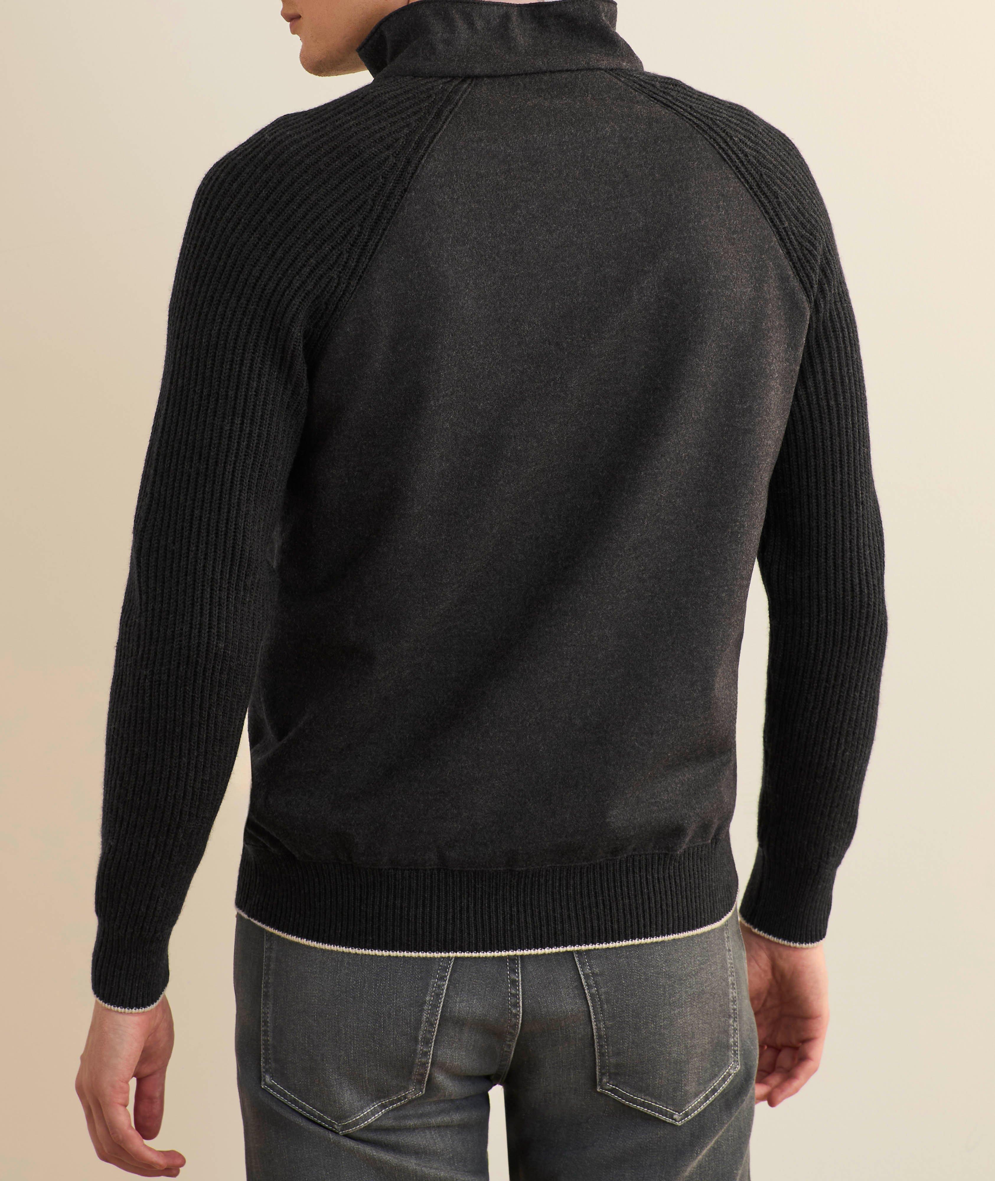 Cardigan hybride en laine style bomber image 2