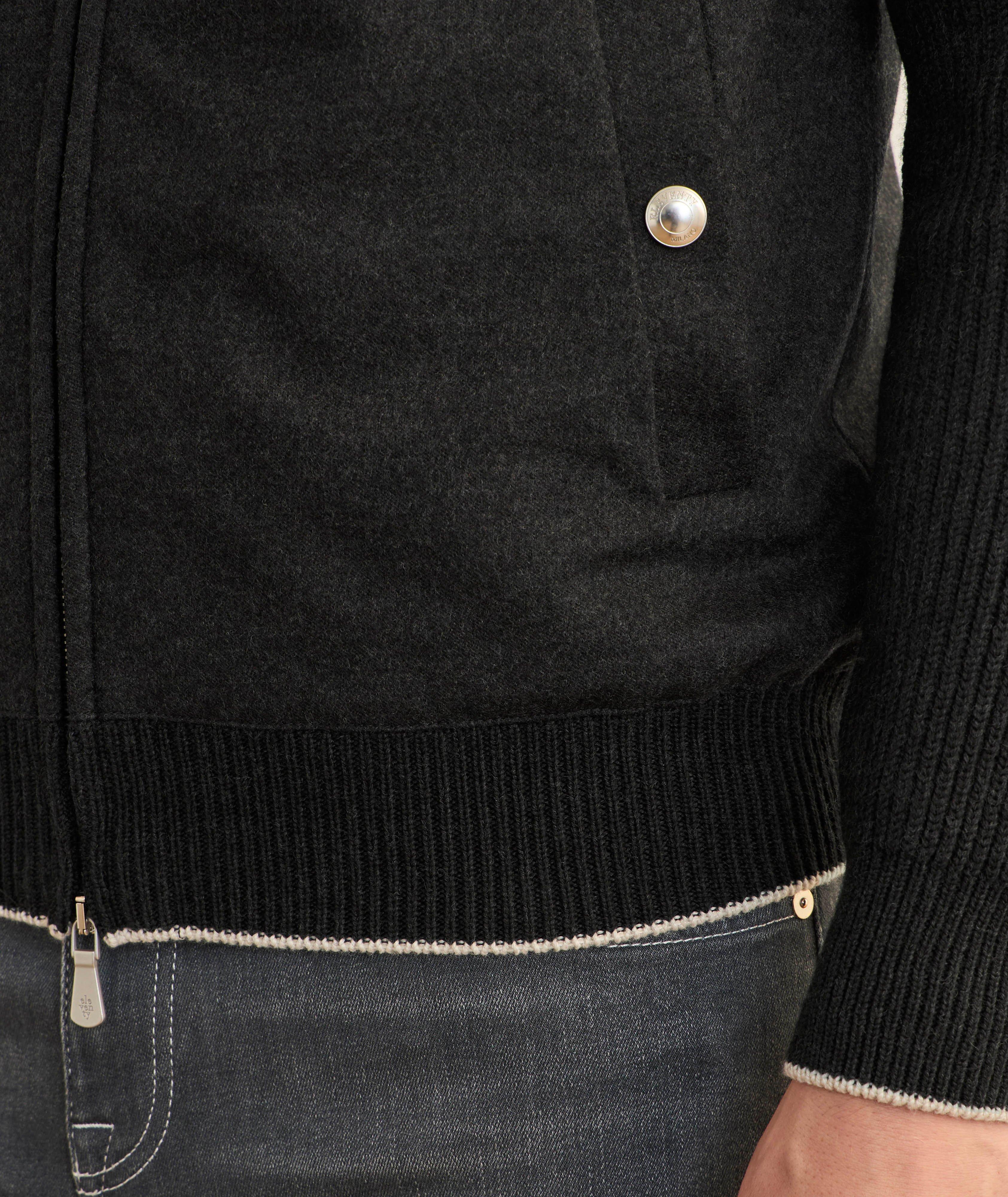 Cardigan hybride en laine style bomber image 4