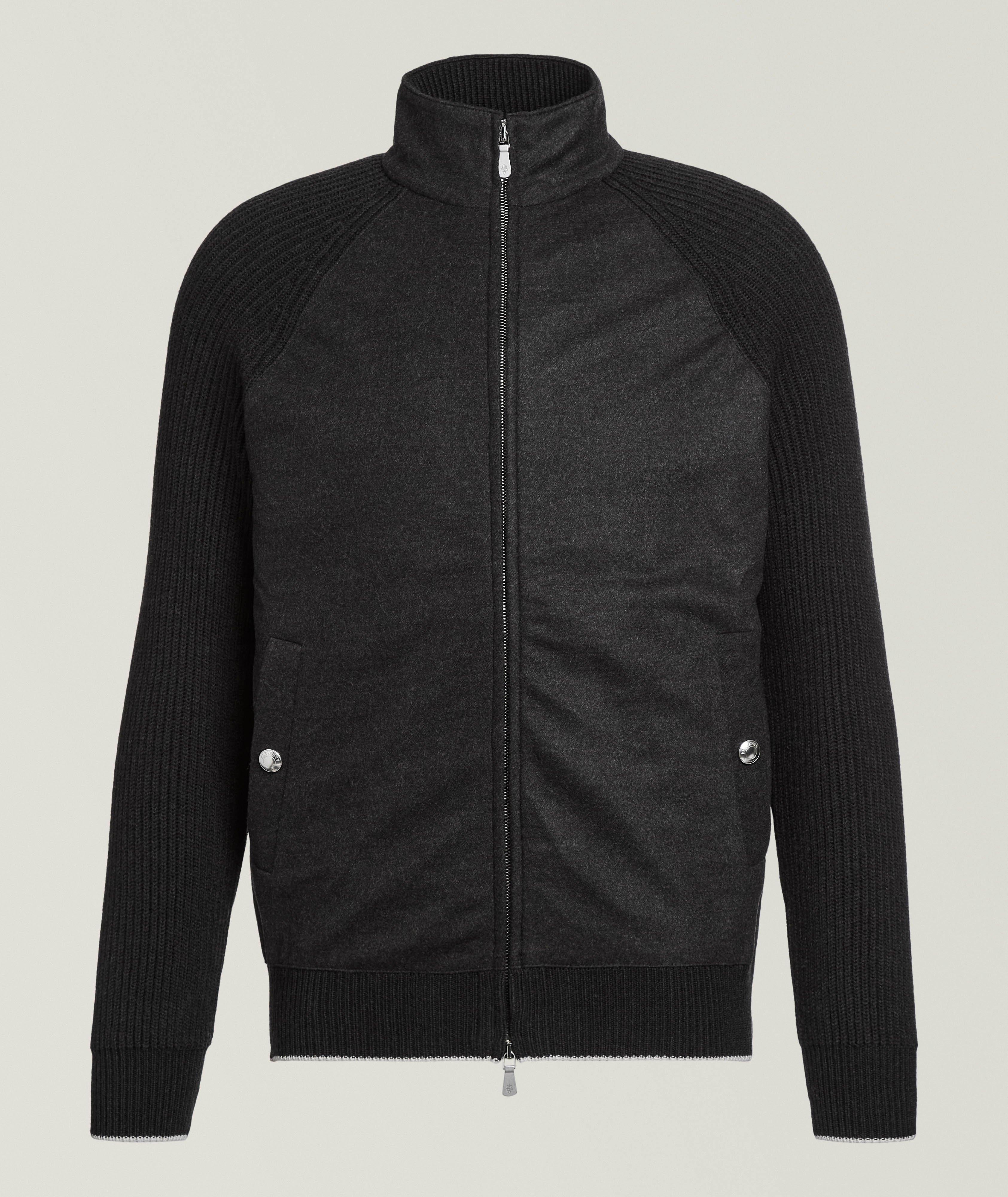 Cardigan hybride en laine style bomber image 0