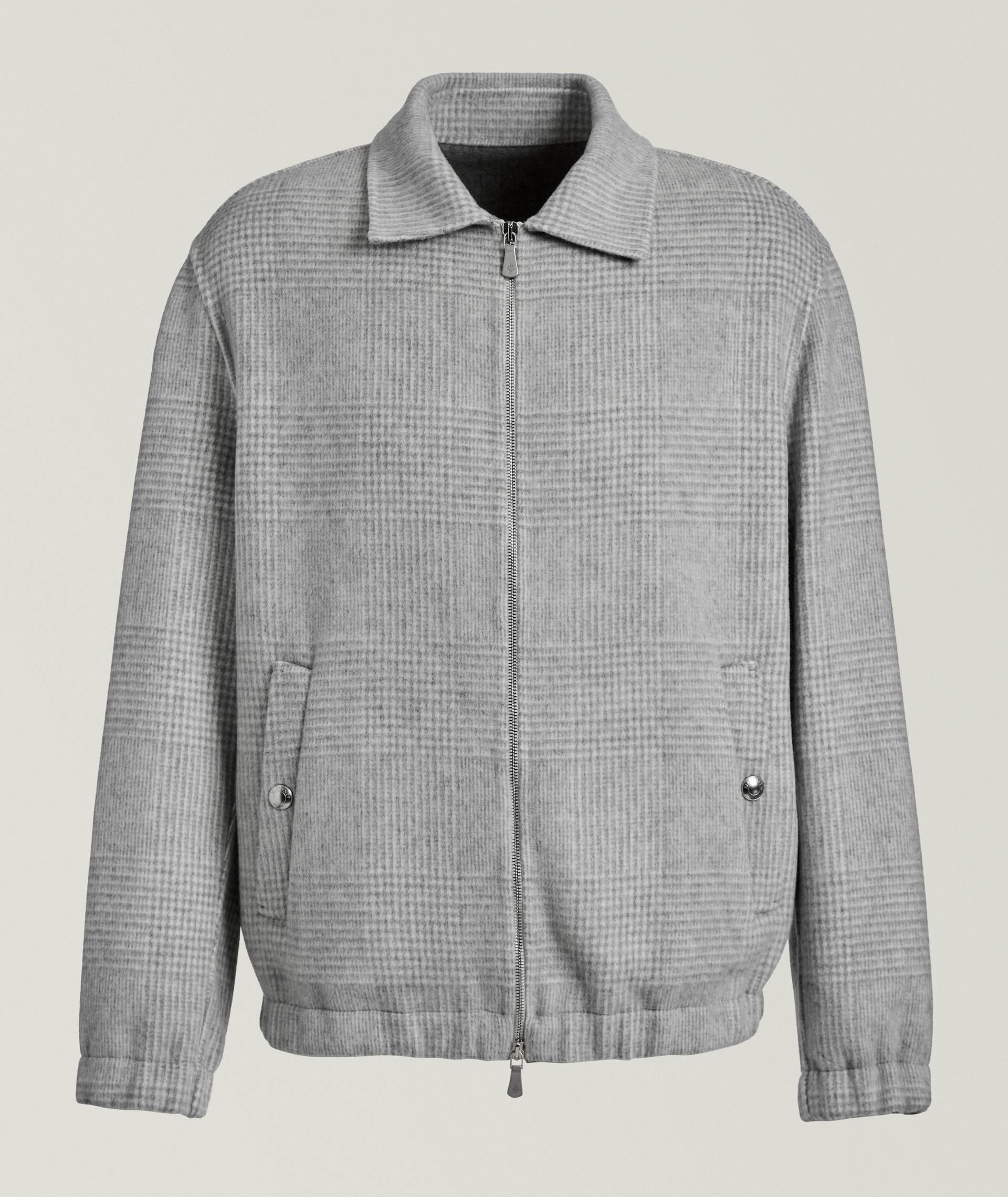 Blouson aviateur en laine et cachemire à motif Prince-de-Galles image 0