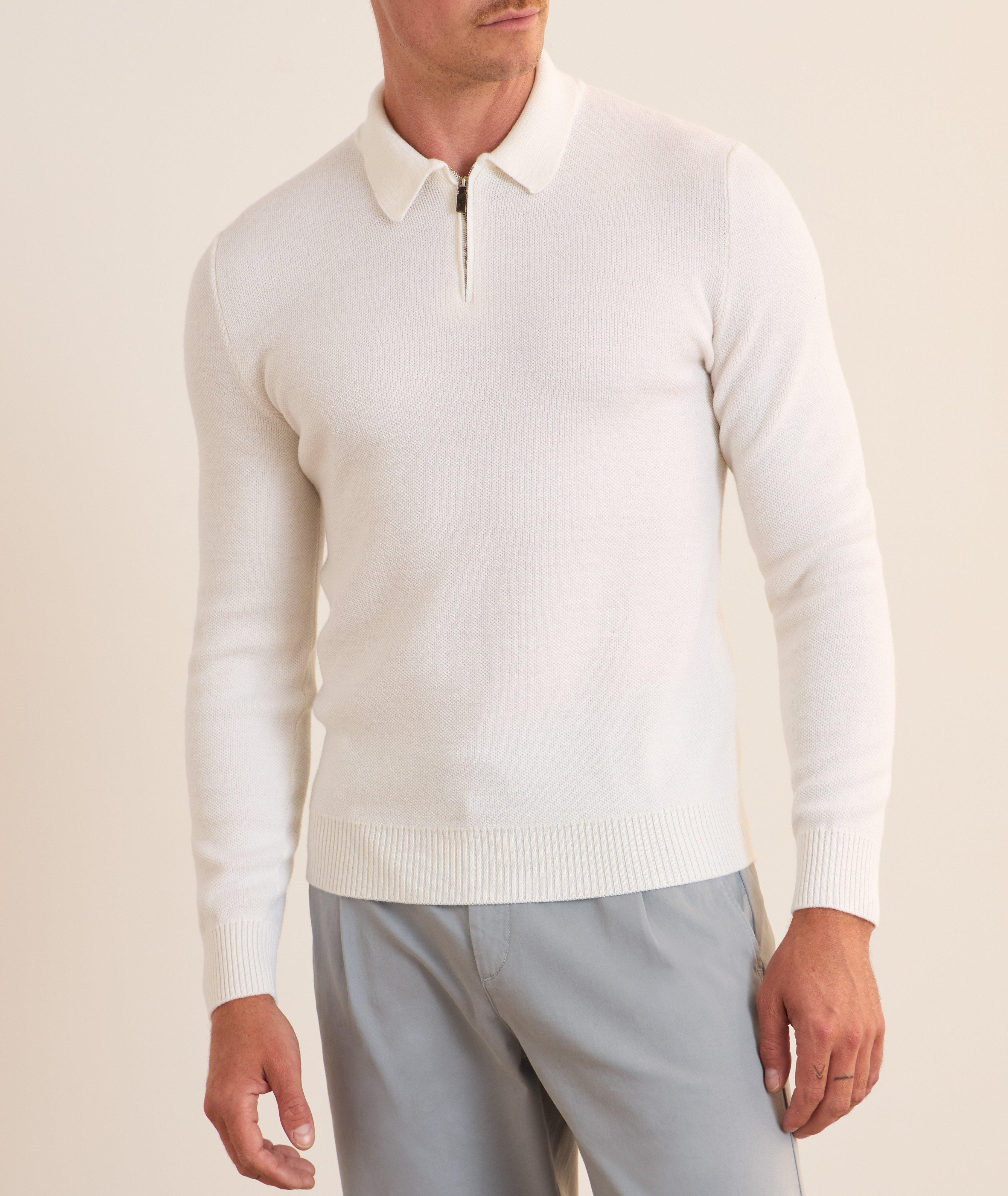 Wool Knit Quarter-Zip Polo  image 1