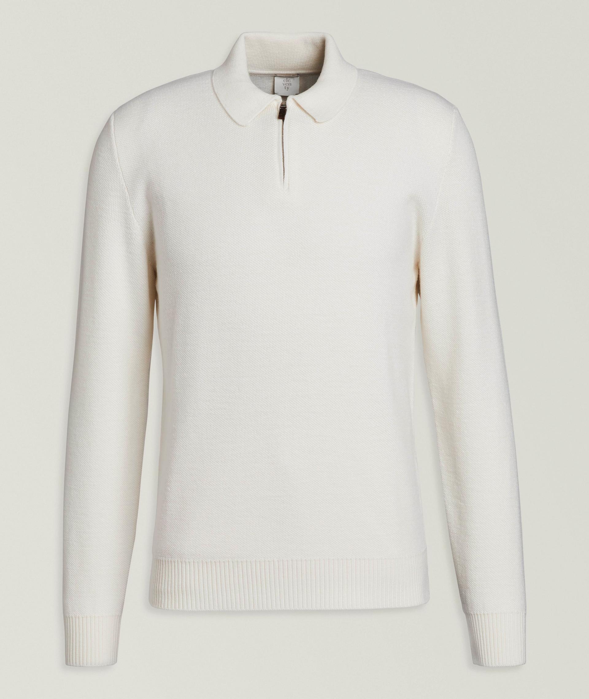Wool Knit Quarter-Zip Polo  image 0