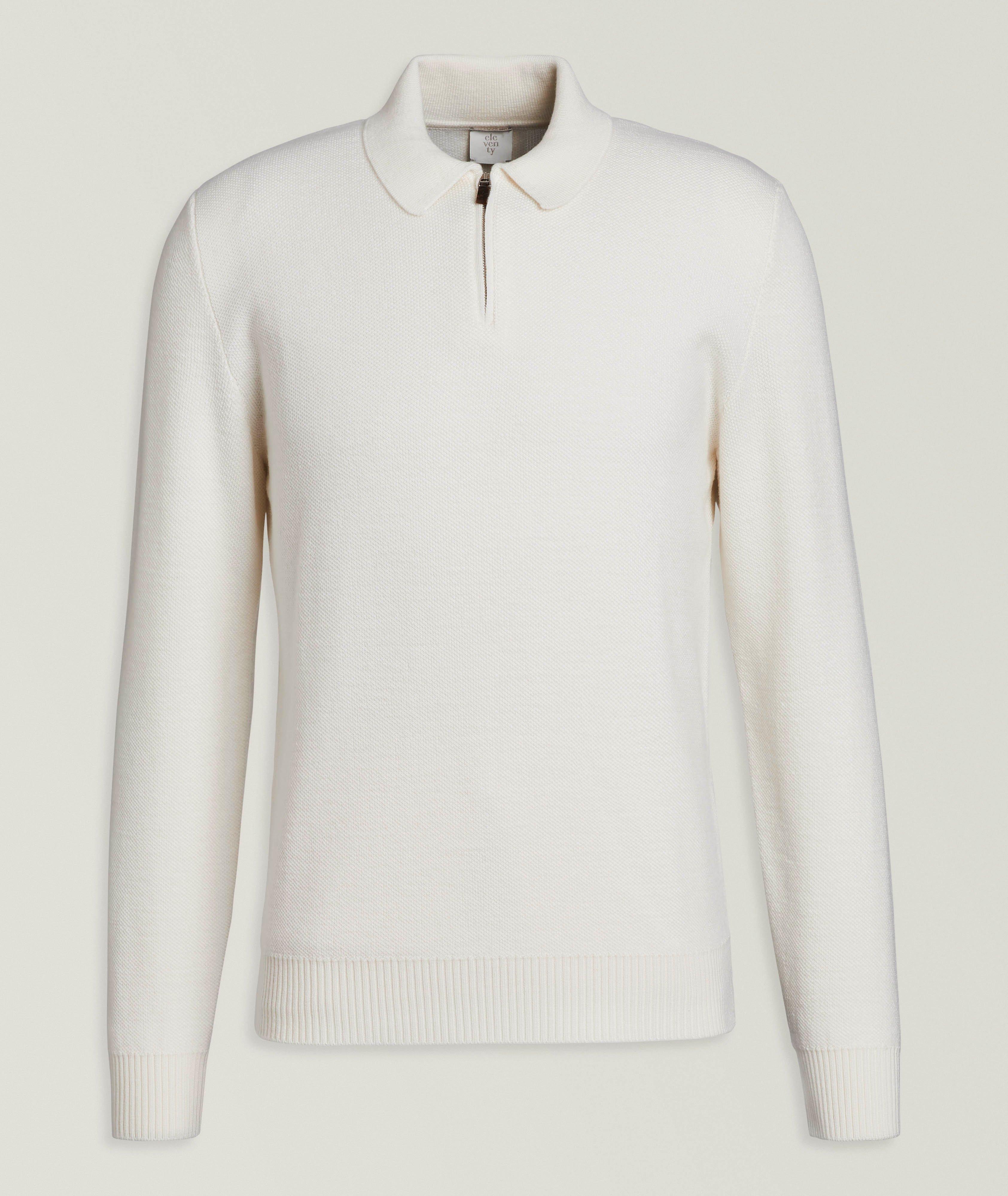 Wool Knit Quarter-Zip Polo  image 0