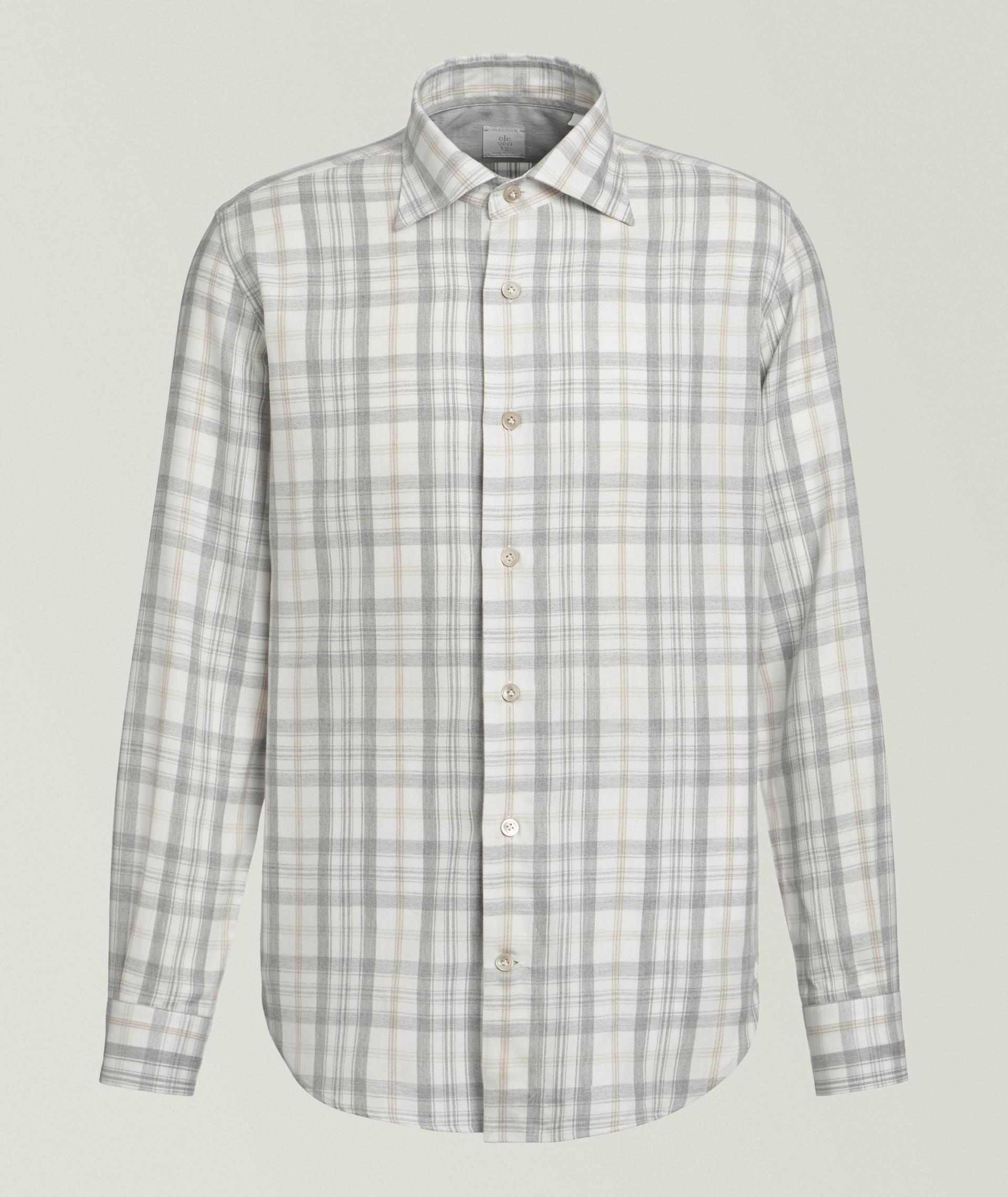 Plaid Brushed Cotton-Lyocell Shirt  image 0