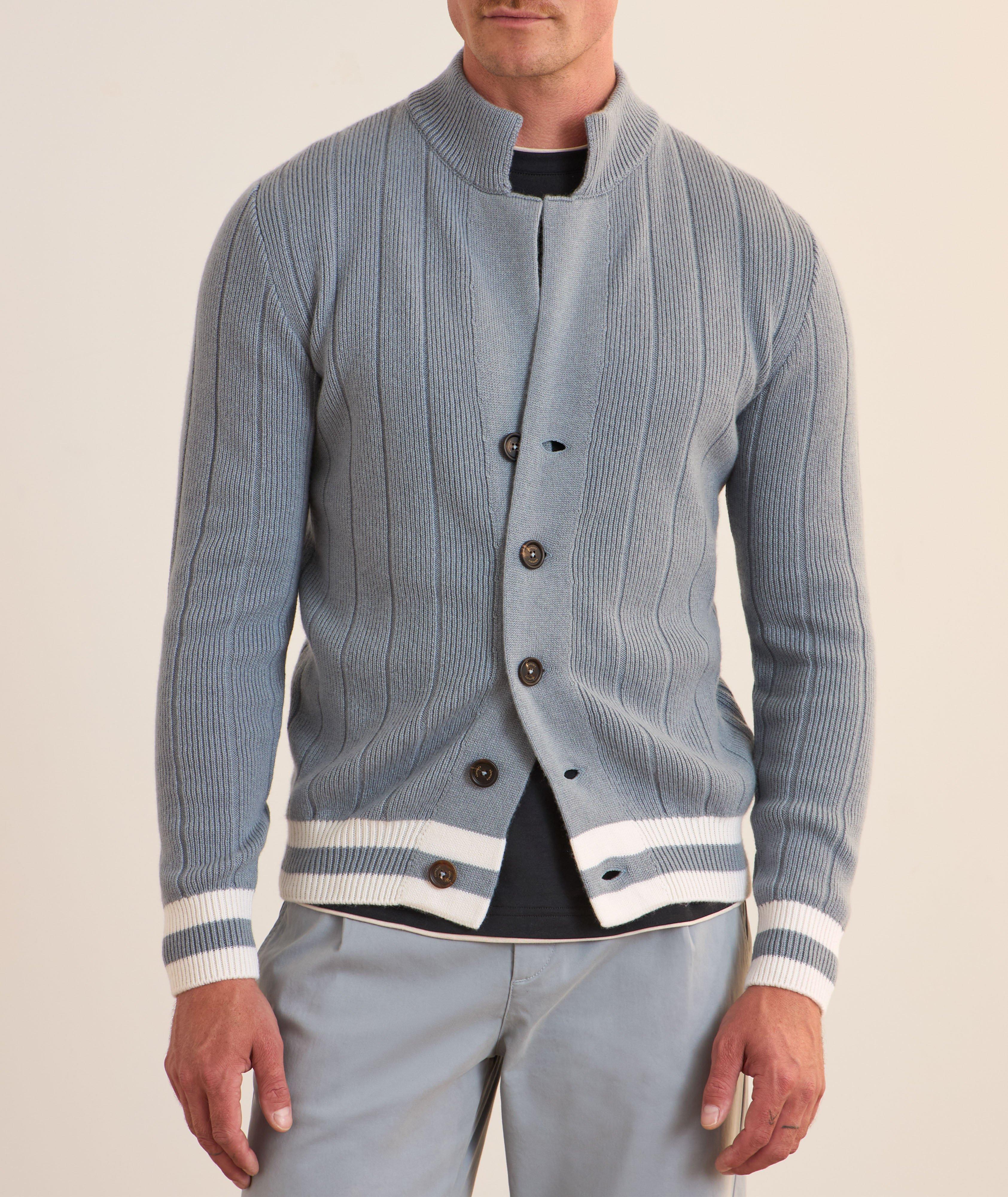 Cardigan en tricot côtelé de cachemire image 1