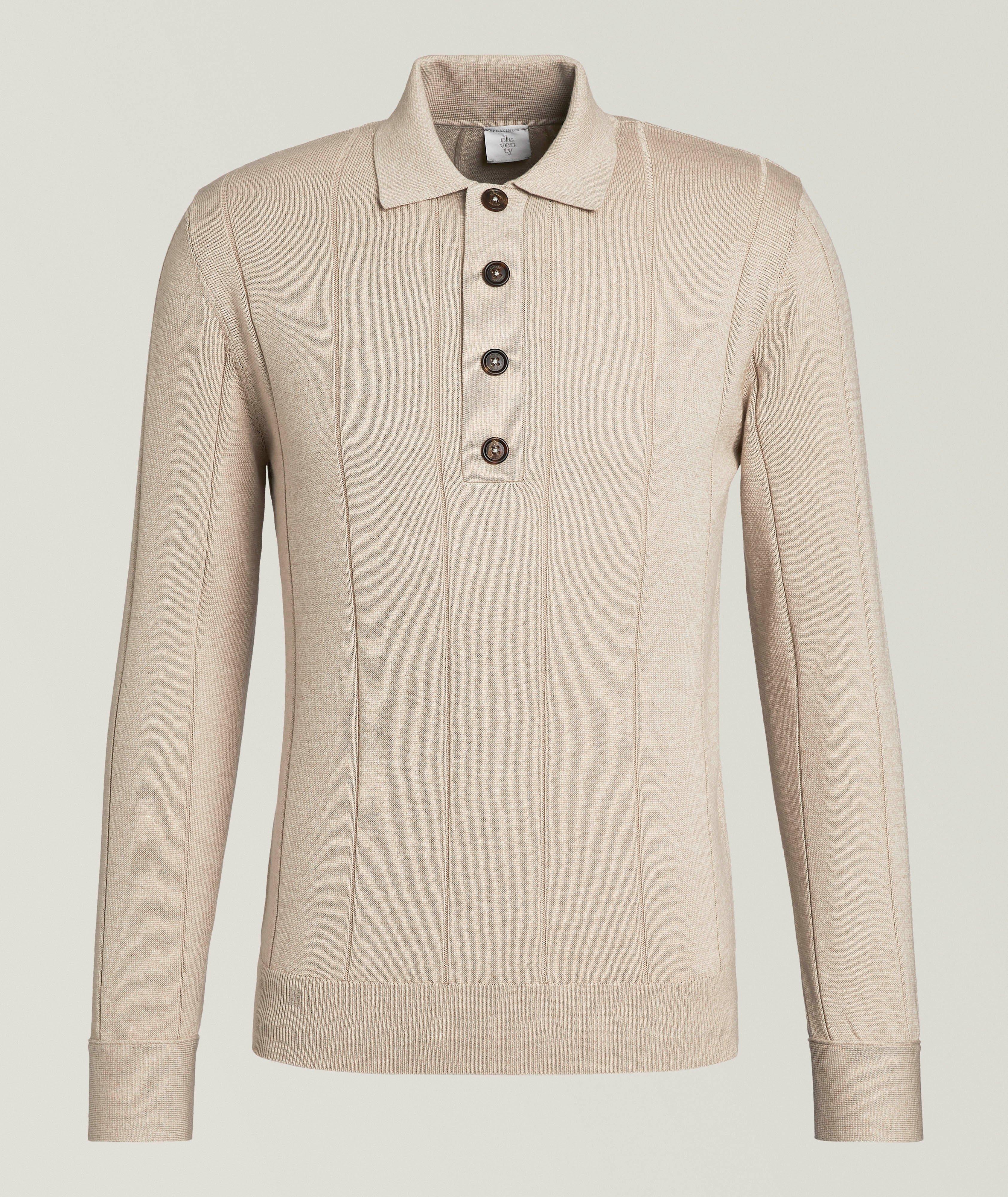 Cotton-Cashmere Rib-Knit Polo  image 0