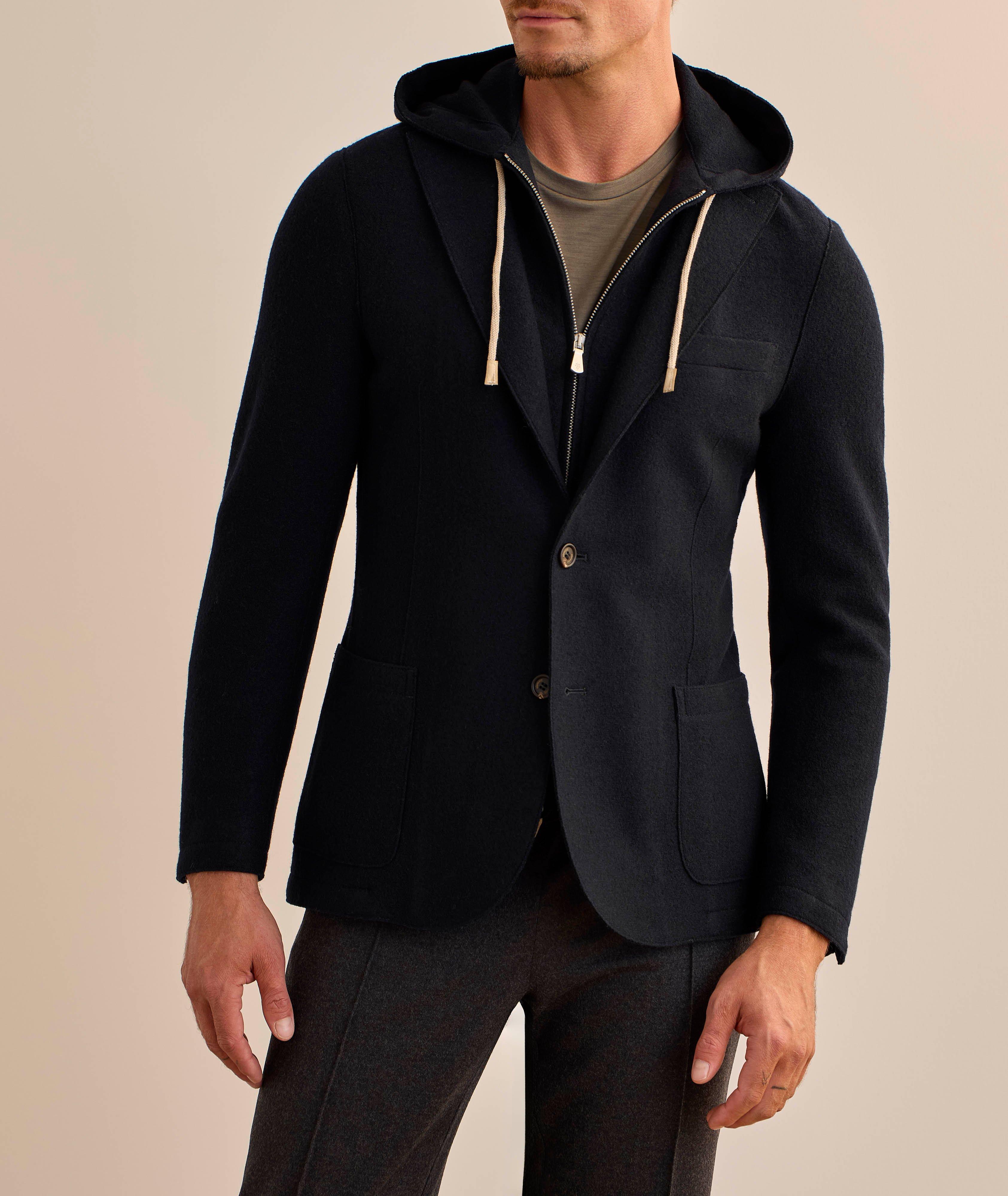 Removable Hooded Bib Wool Sport Jacket image 1