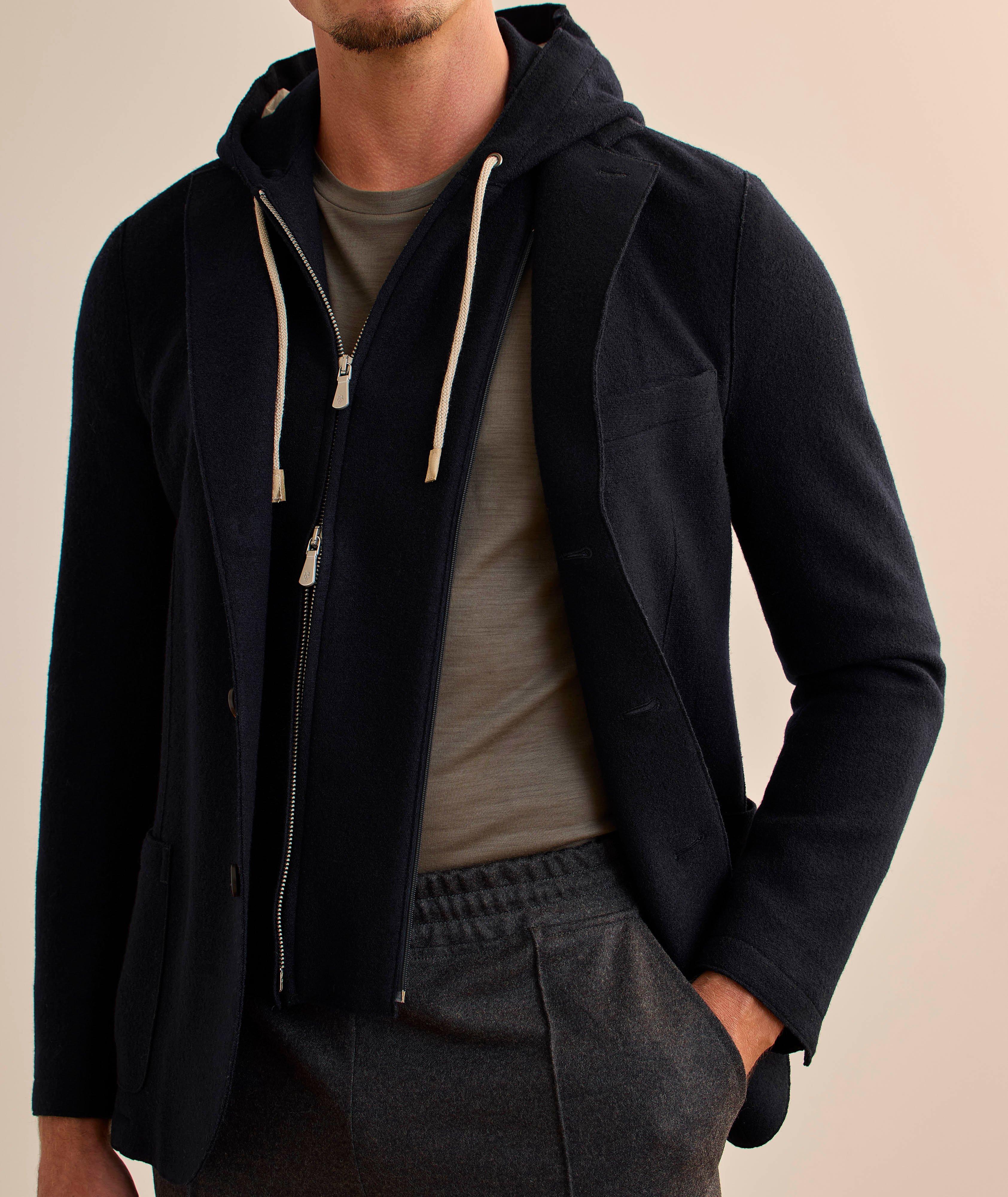 Removable Hooded Bib Wool Sport Jacket image 3