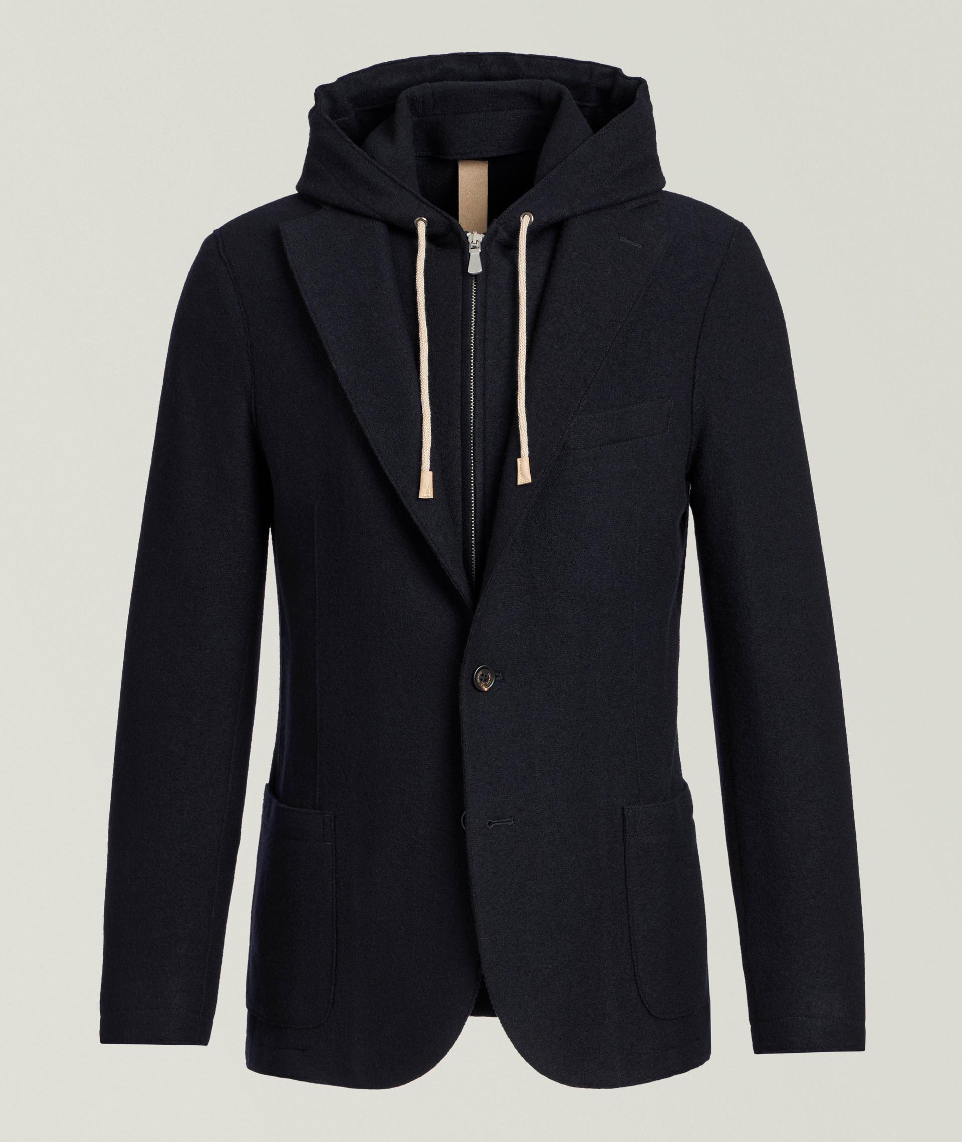 Removable Hooded Bib Wool Sport Jacket image 0