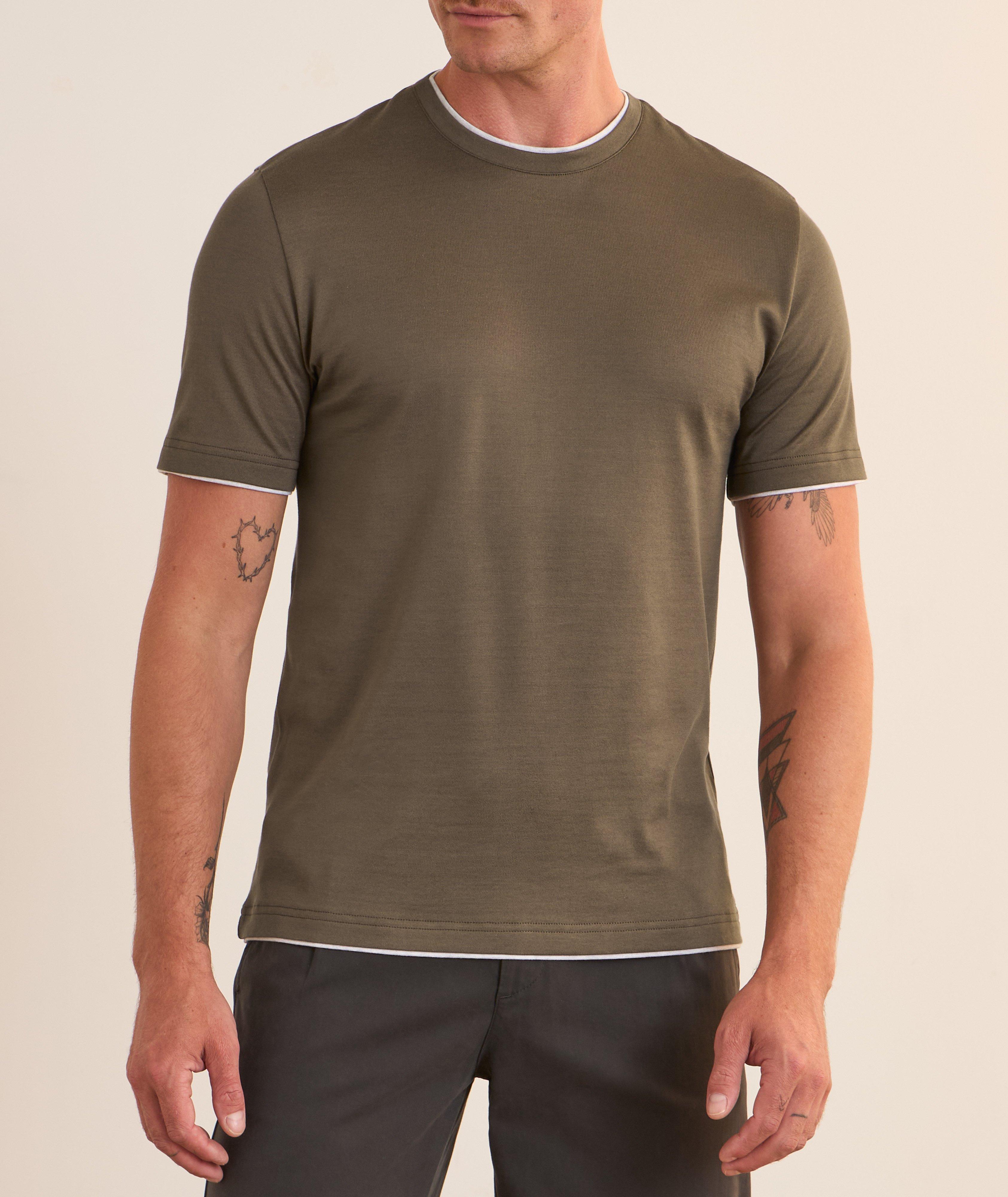 Contrast Tipping Cotton T-Shirt image 1