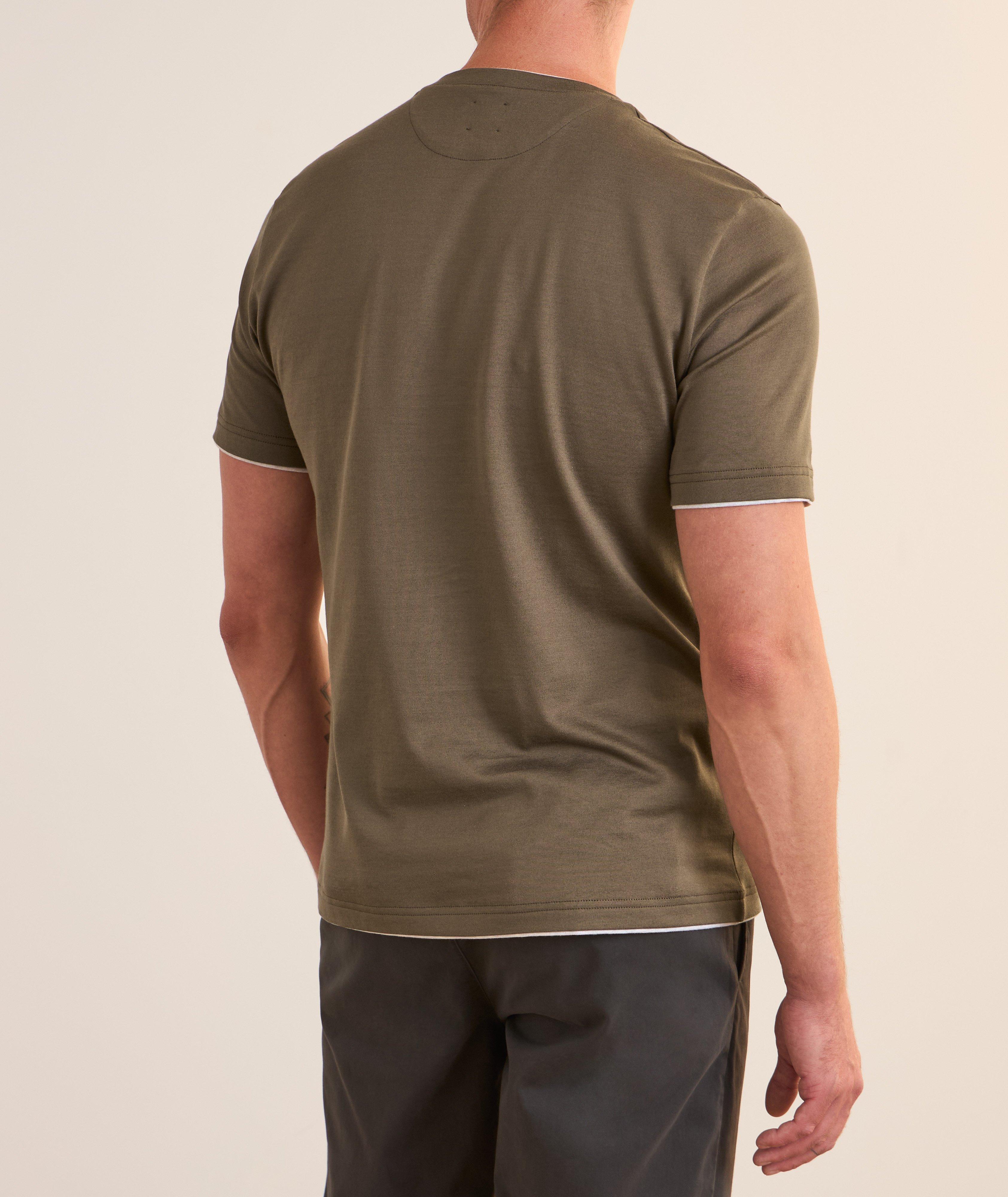 Contrast Tipping Cotton T-Shirt image 2