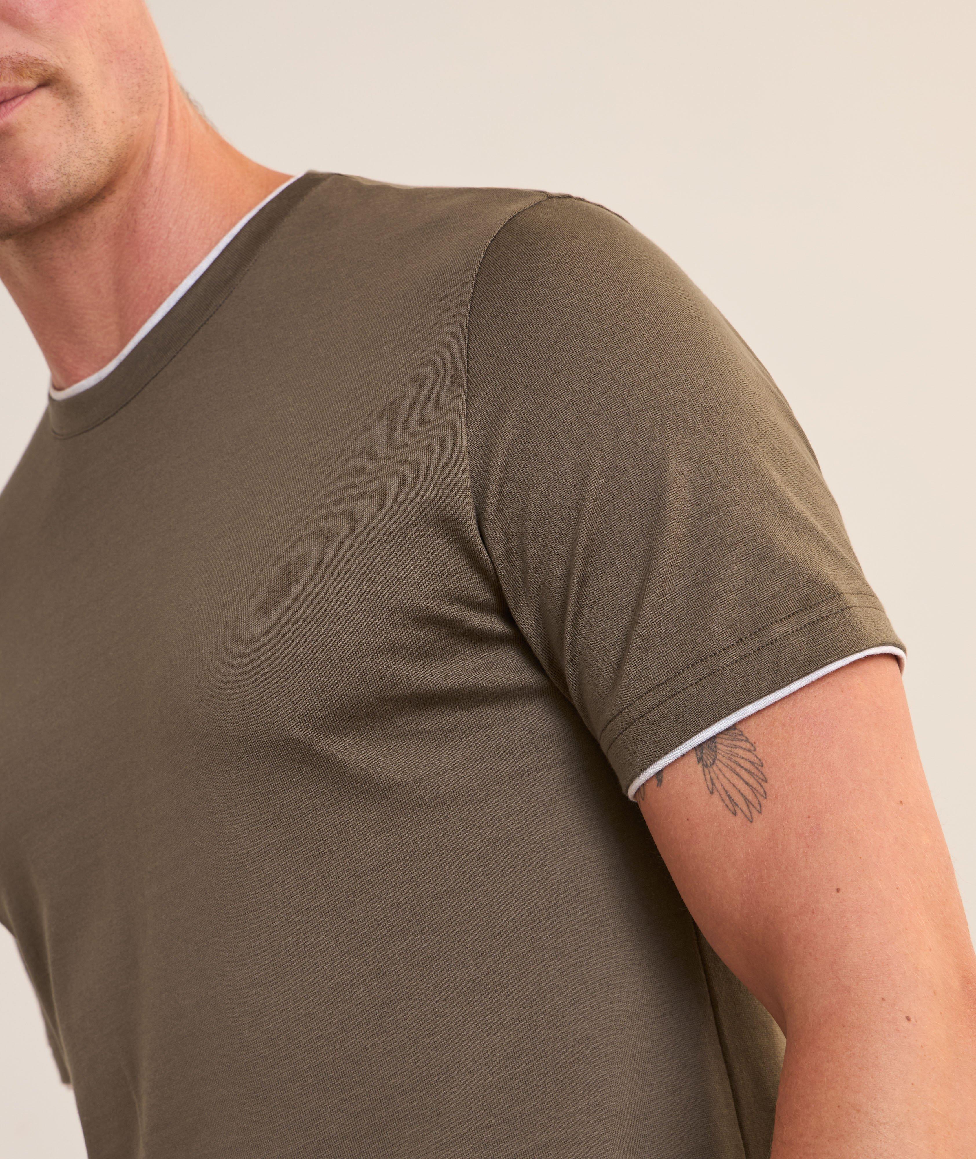 Contrast Tipping Cotton T-Shirt image 3