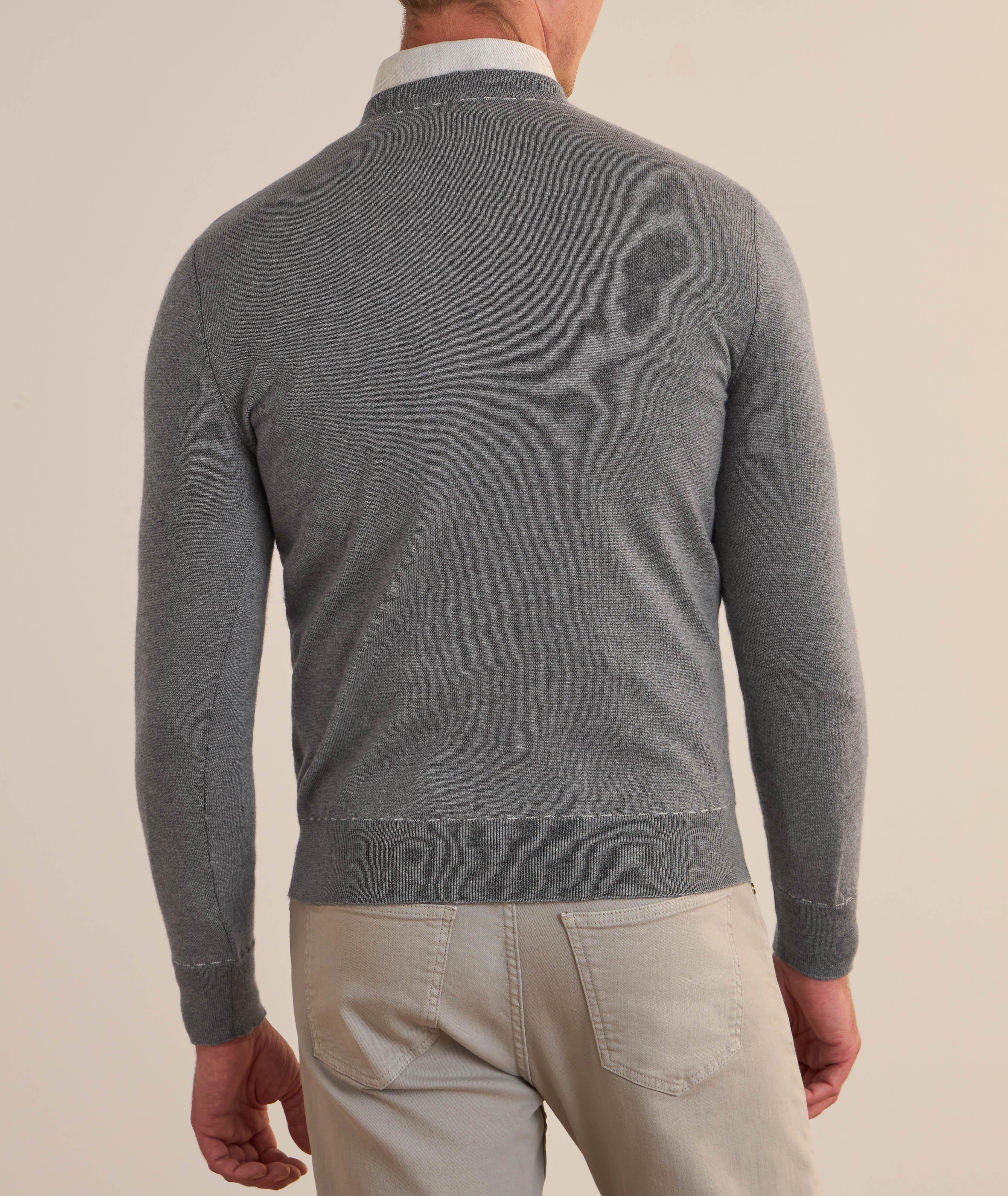 Mélange Wool Contrast Stitch Sweater image 2