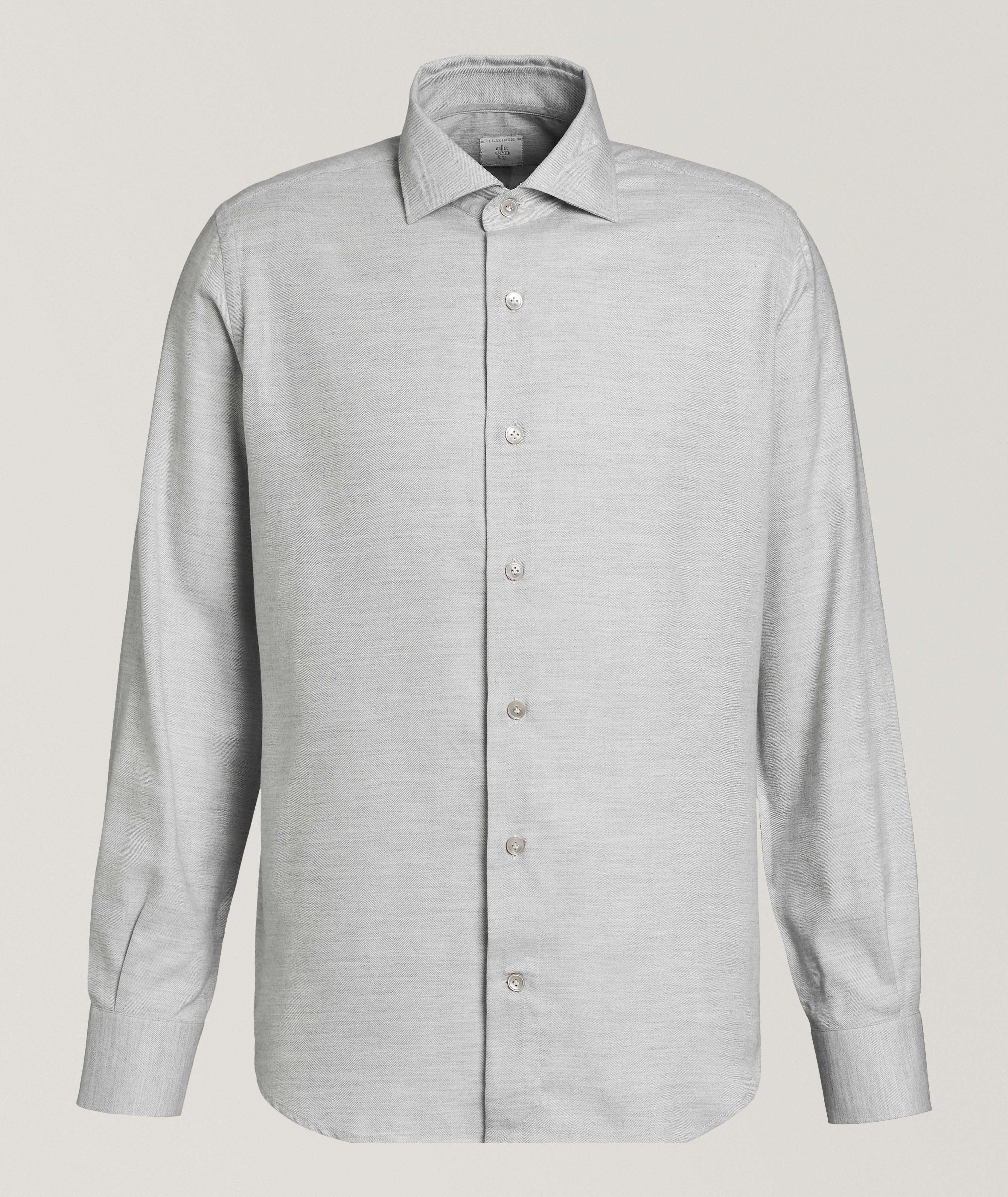 Mélange Herringbone Cotton-Lyocell Shirt  image 0